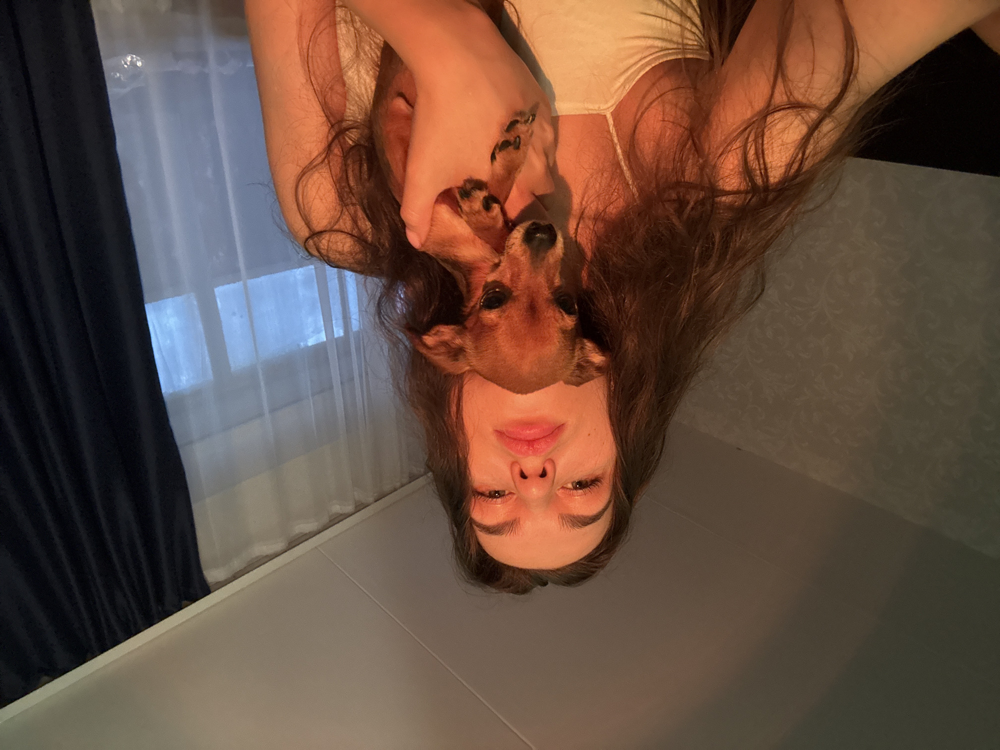 Afternoon at home in Chaikovsky — selfies, a chihuahua, and everyday moments