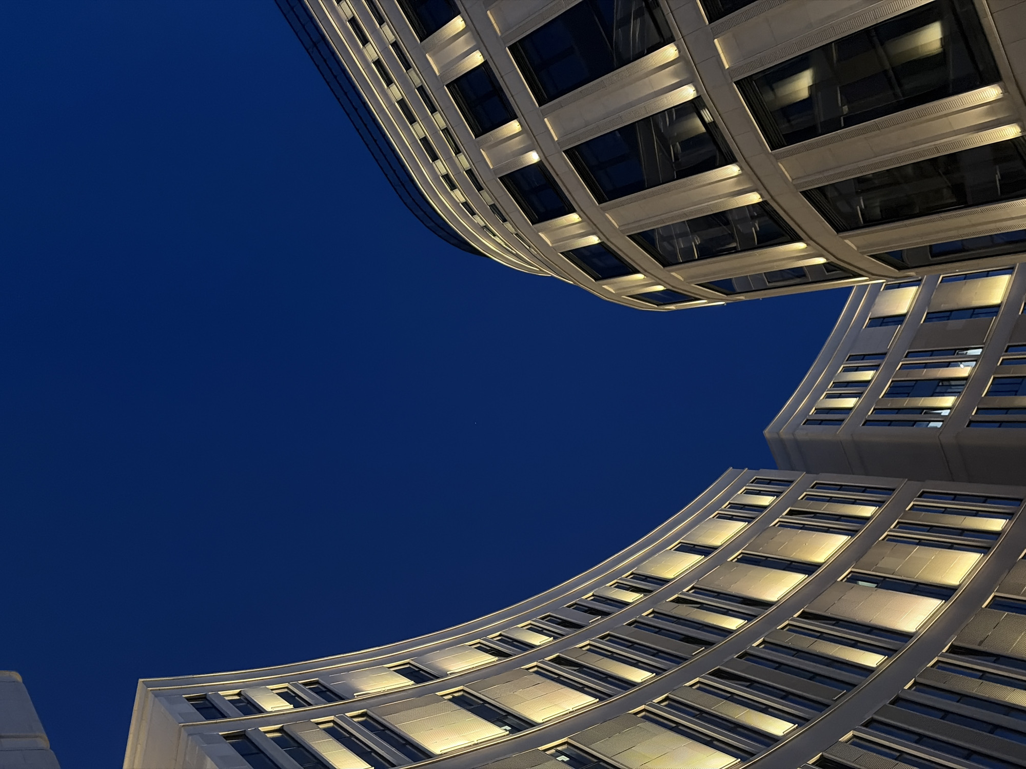 Evening architectural photography session documents illuminated buildings across Minsk