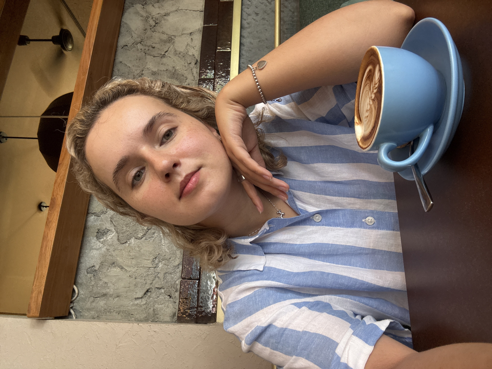 Coffee and a selfie at a Kuta cafe, Bali.