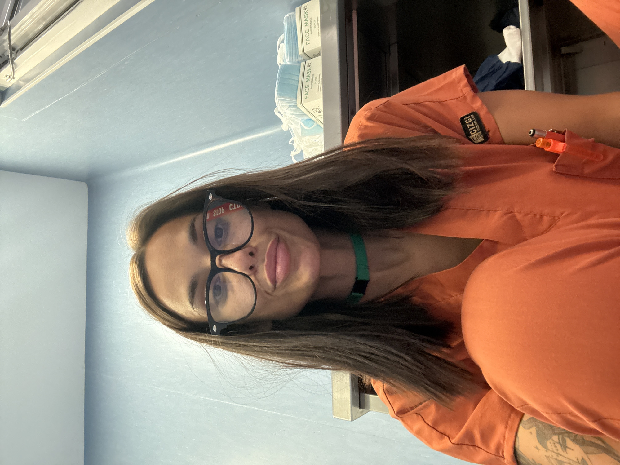 Casual selfie in scrubs, Pleven, Bulgaria