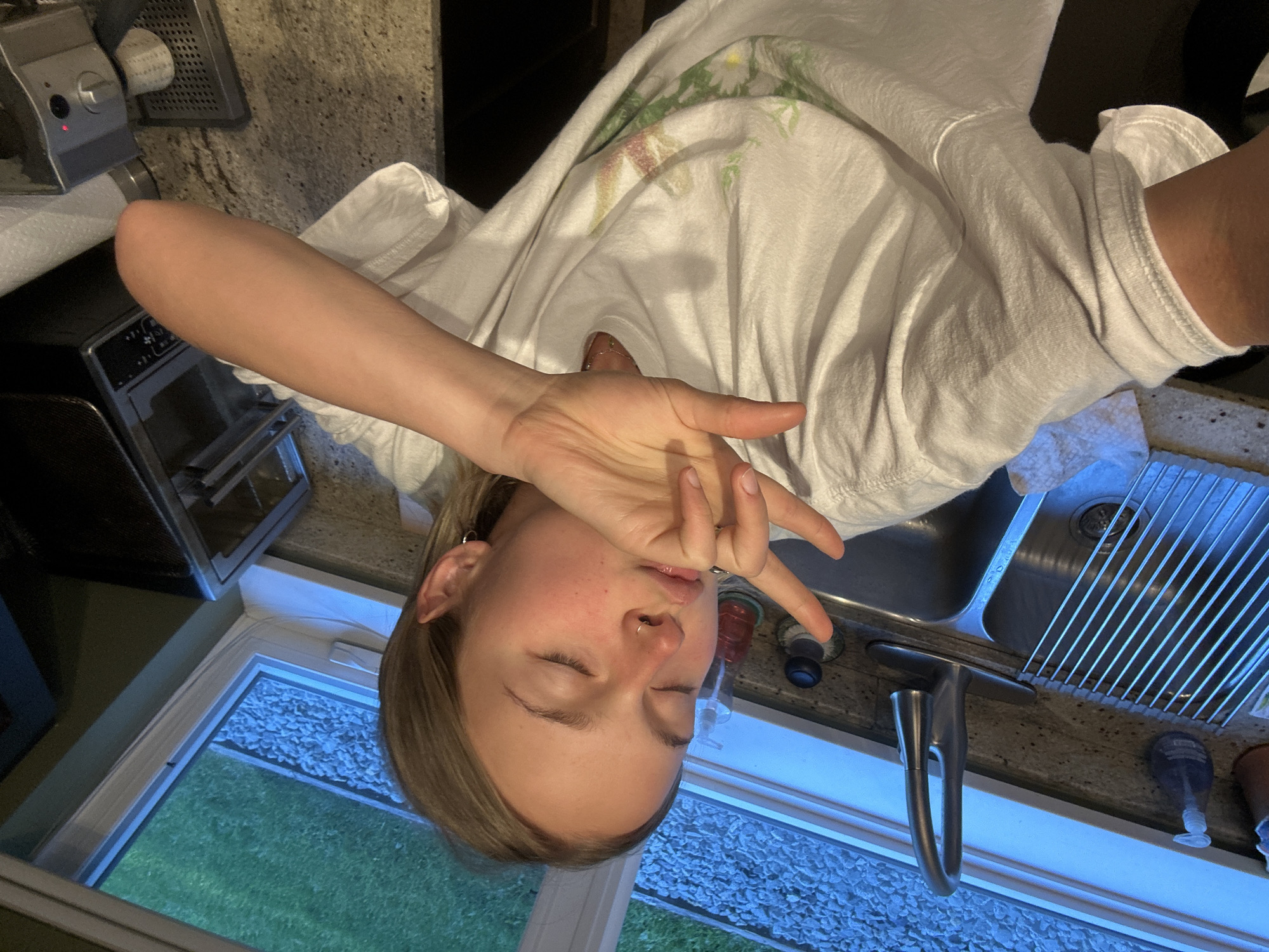 Woman observed upside down in Whistler kitchen