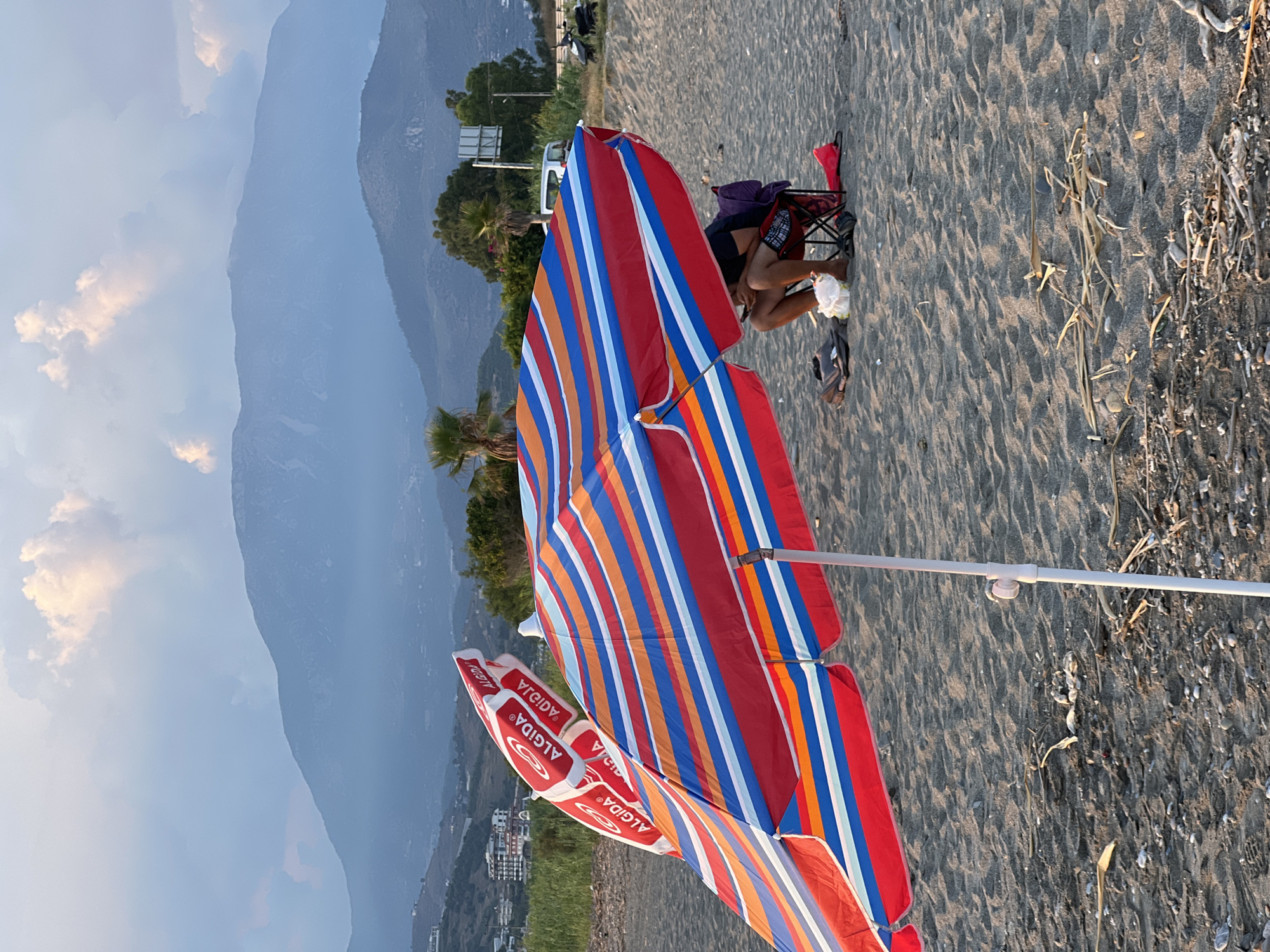 Golden hour on an Alanya beach, late afternoon into evening