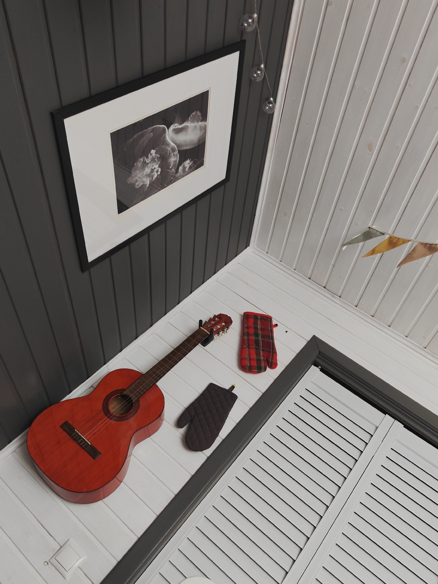 Eclectic art collection spotted in a Koledino interior