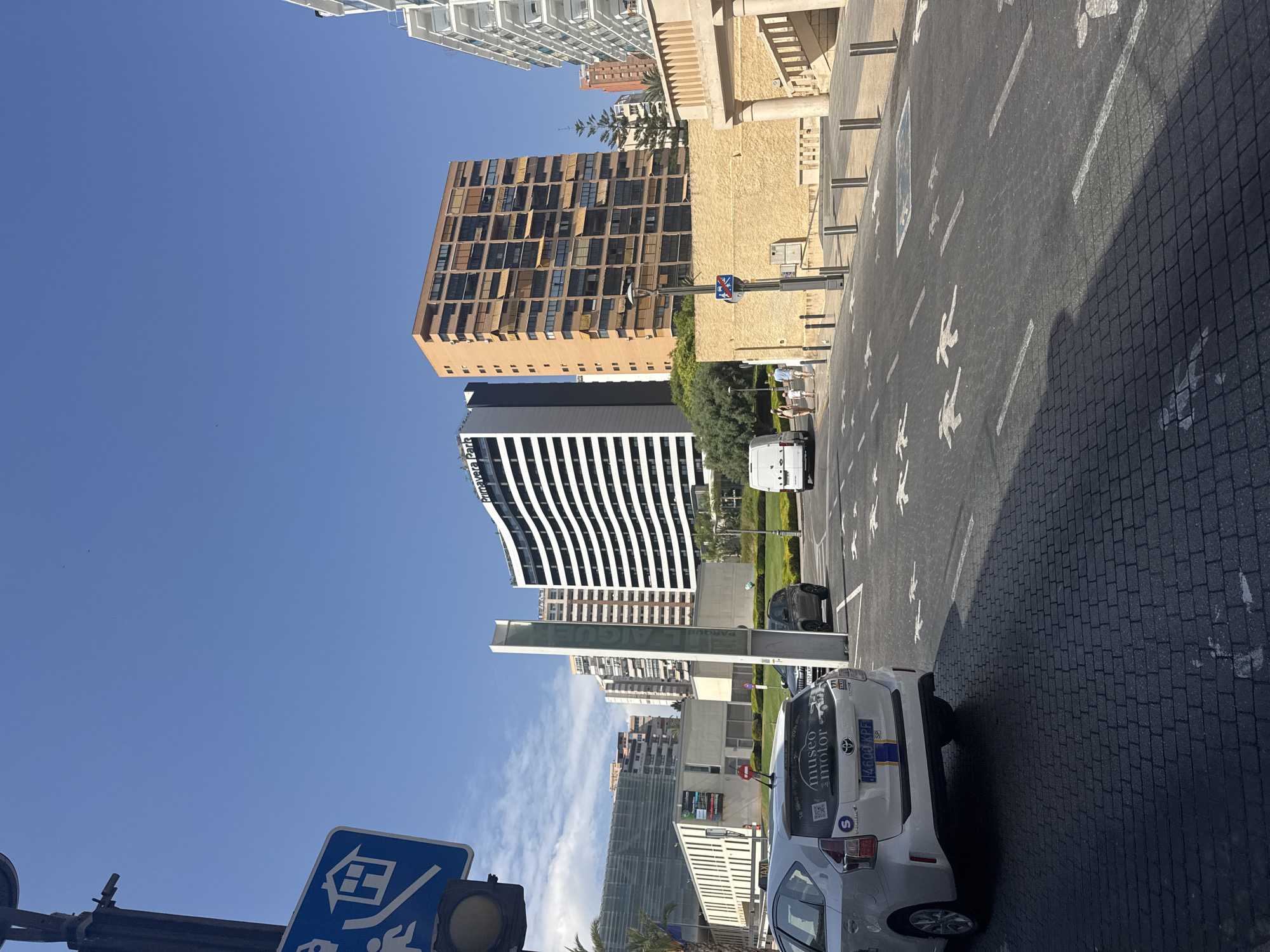 Street-level tour through Benidorm's buildings, cafés, and public spaces
