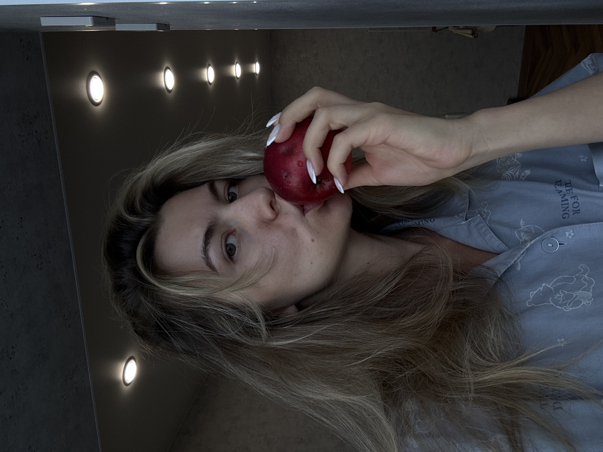 Apple-themed photographs captured in brief sequence at single location