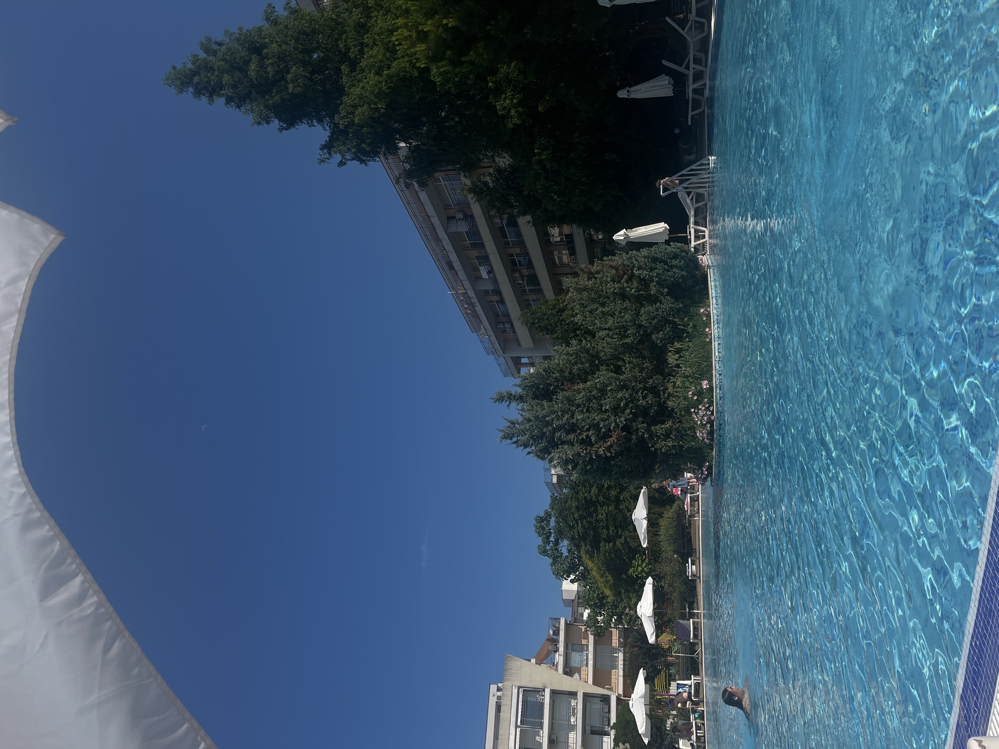 Lazy afternoon at a resort pool in Nesebar, Bulgaria