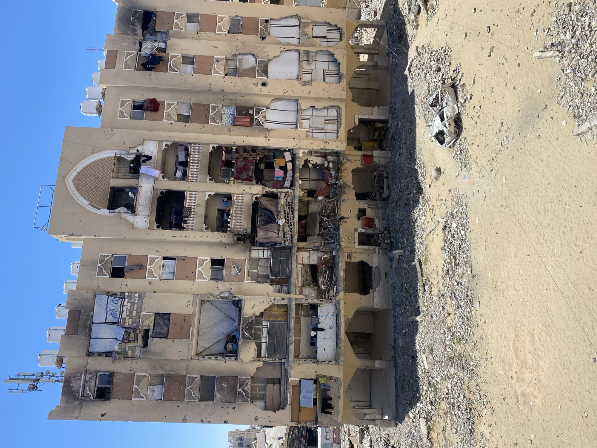 Damaged residential buildings documented in Khan Yunis