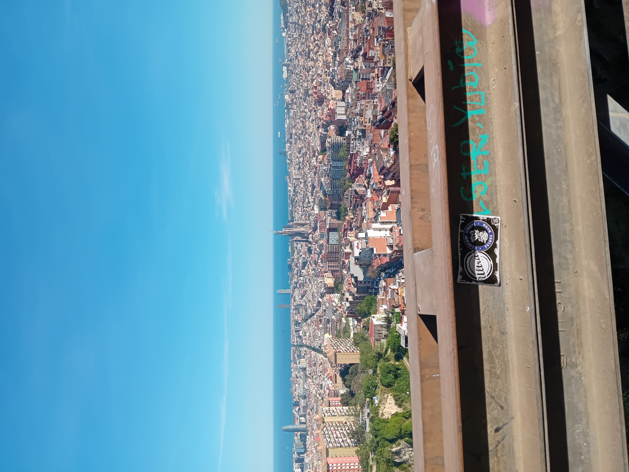 Witness documents coastal city view from elevated Barcelona location