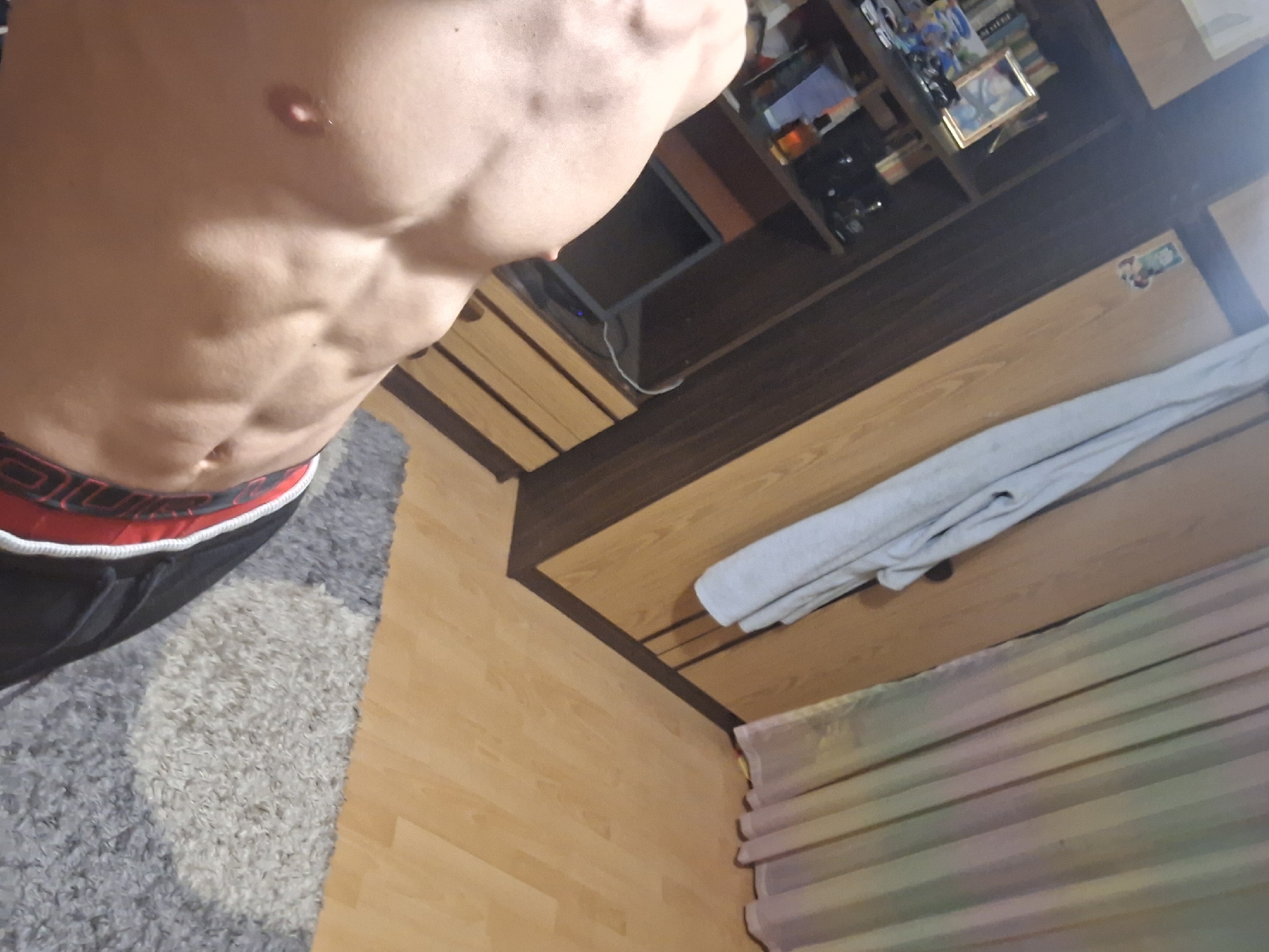 Person documents fitness progress in multiple selfies in Burgas