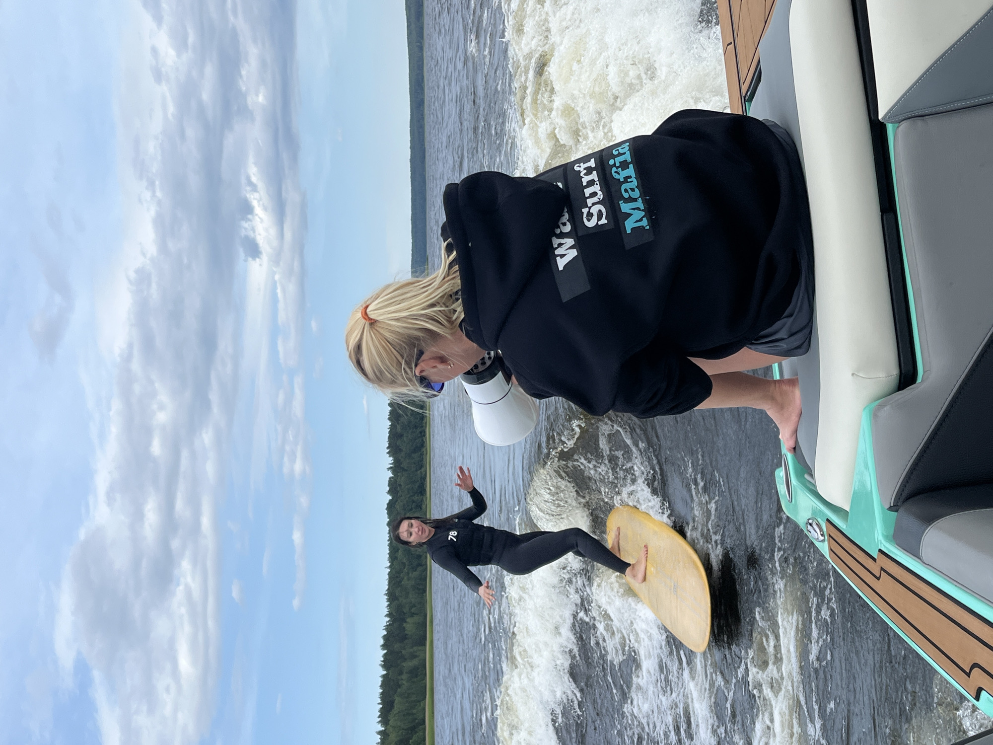 Wakeboarding on a lake in Gromovo, Russia
