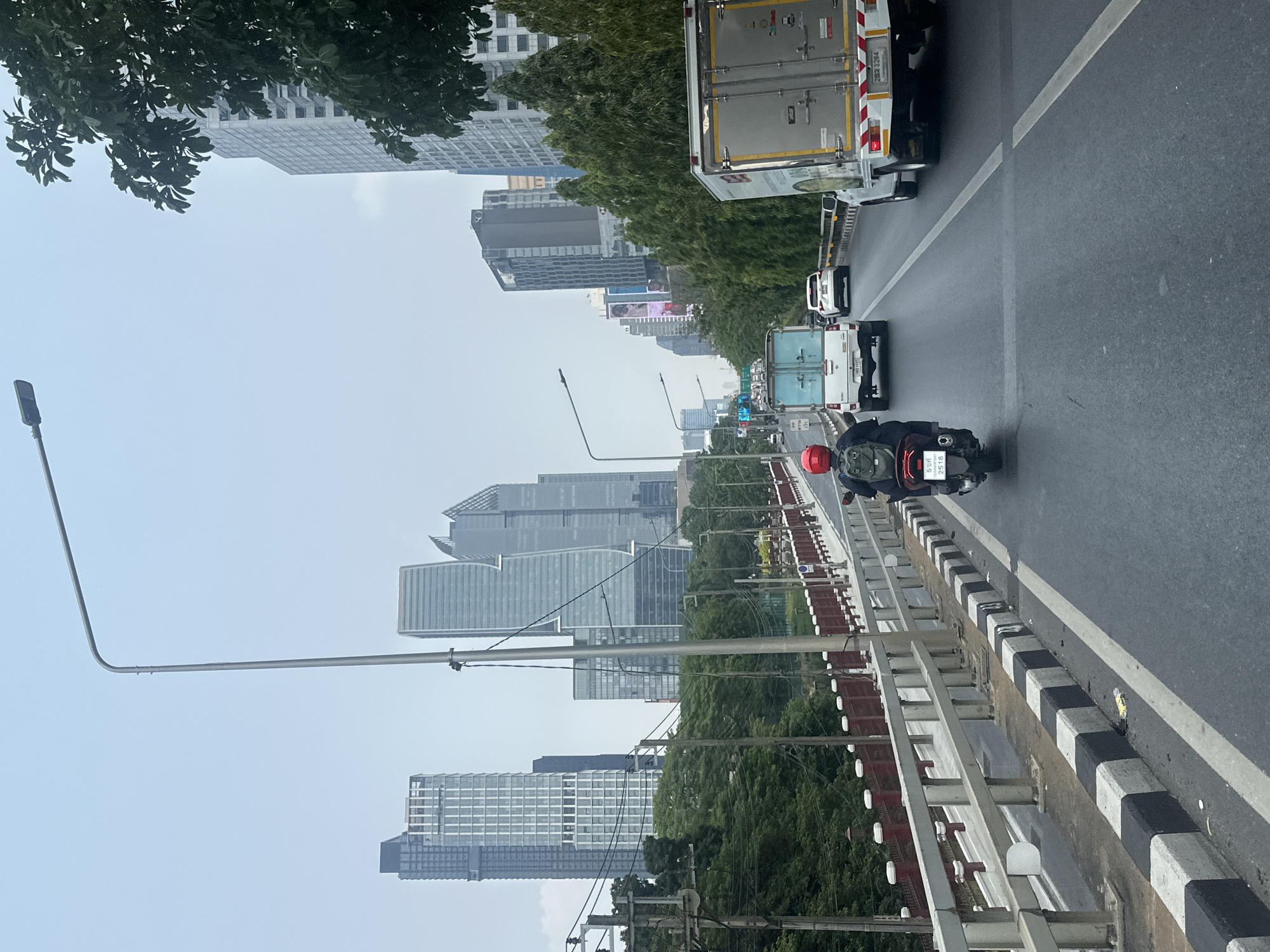 Morning traffic observed on Bangkok elevated highway