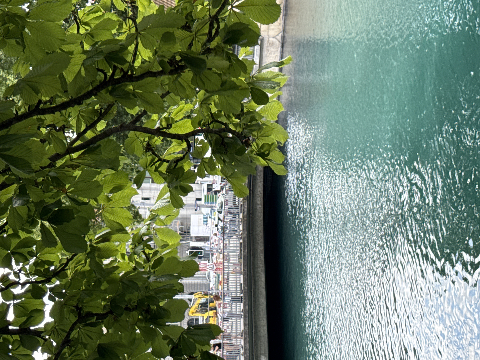 Afternoon along Zurich's Limmat River promenade