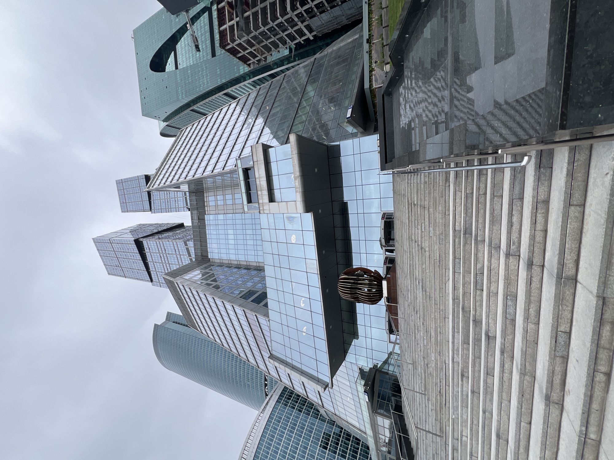 Morning views of Moscow cityscape and residential areas documented