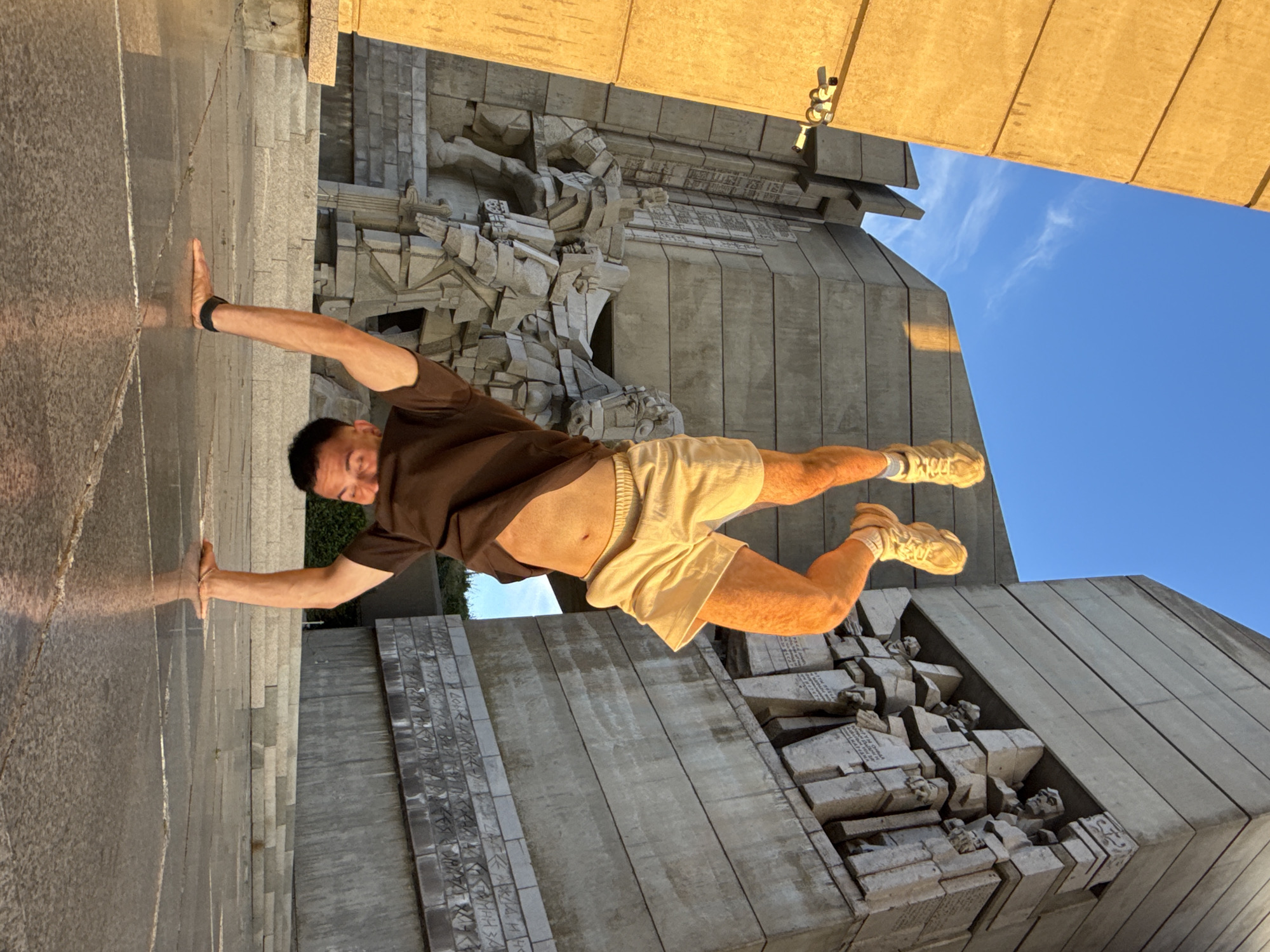 Parkour and acrobatics at Shumen's brutalist monument, sunset session