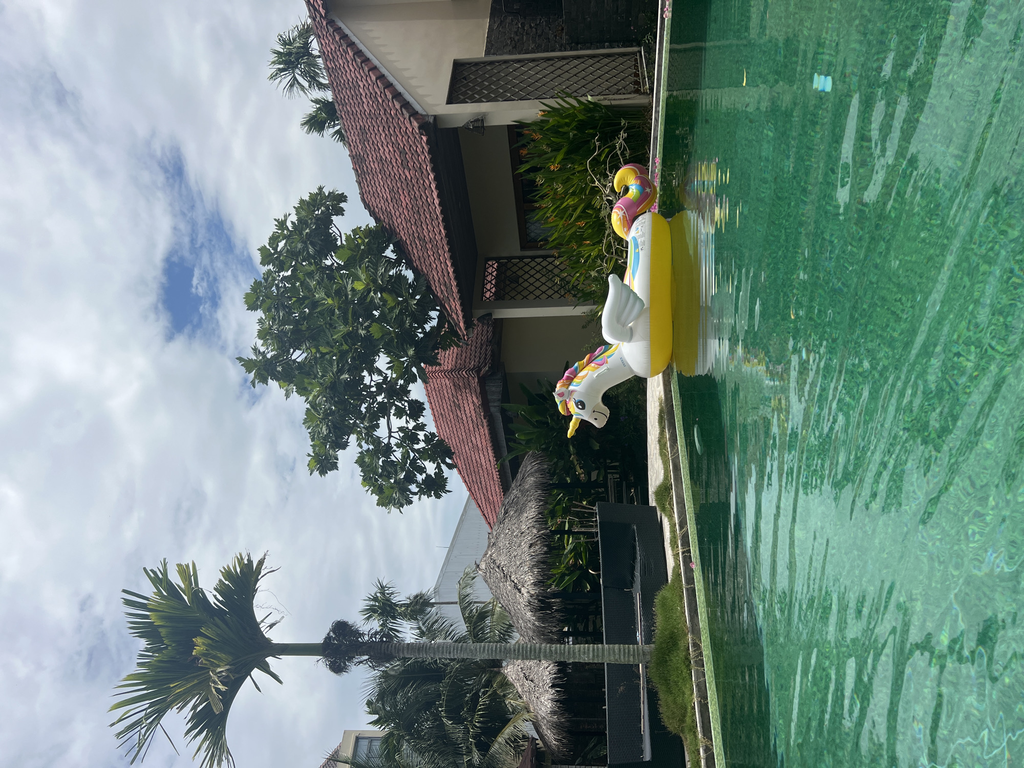 Tropical pool retreat in Hoi An, unicorn float included