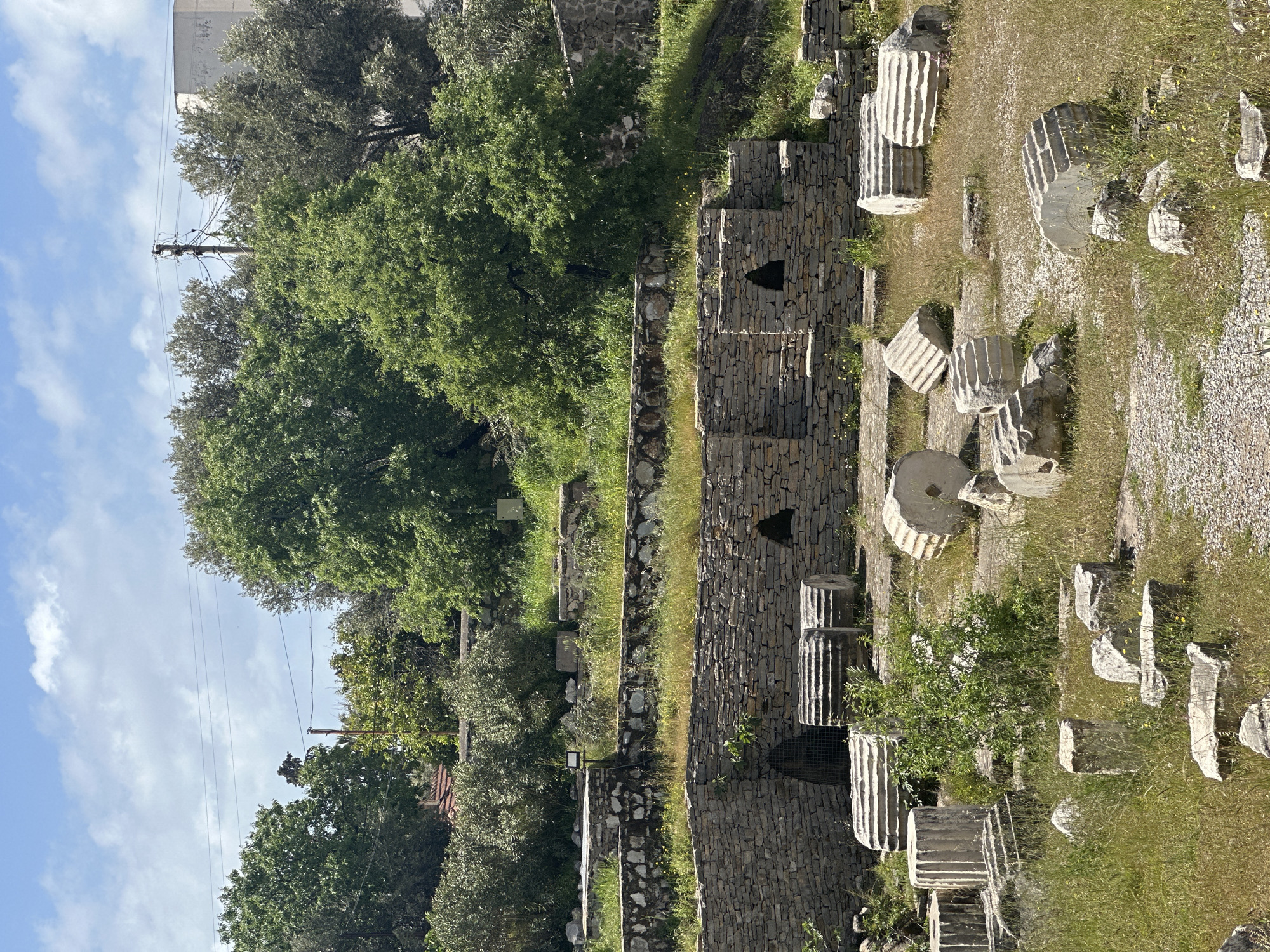Tourist visits ancient ruins in Bodrum, Turkey