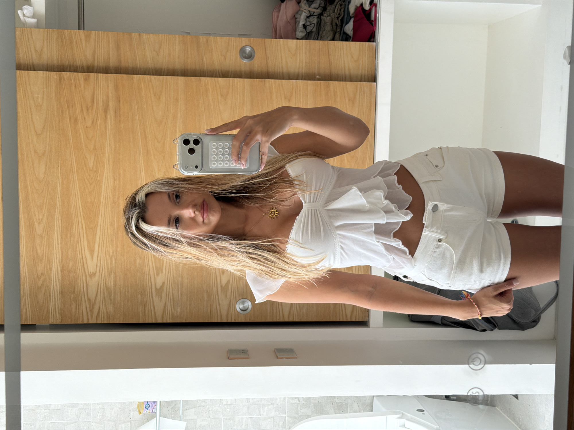 Morning get-ready routine selfies from a Phuket accommodation