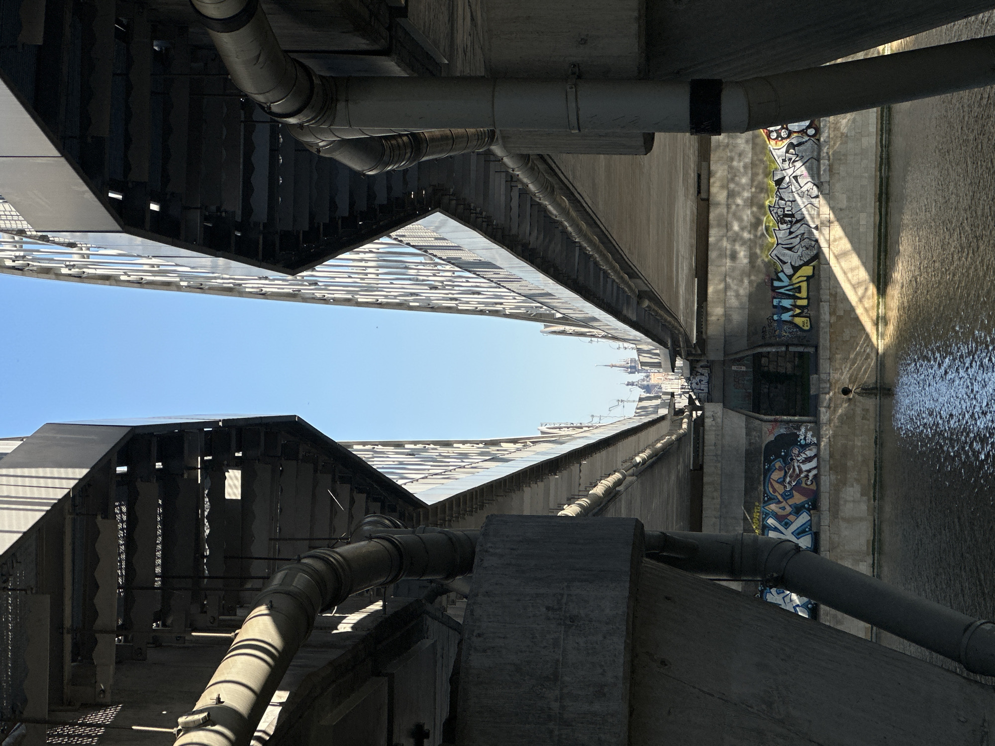 Under the Dębnicki Bridge, Krakow — concrete and sky