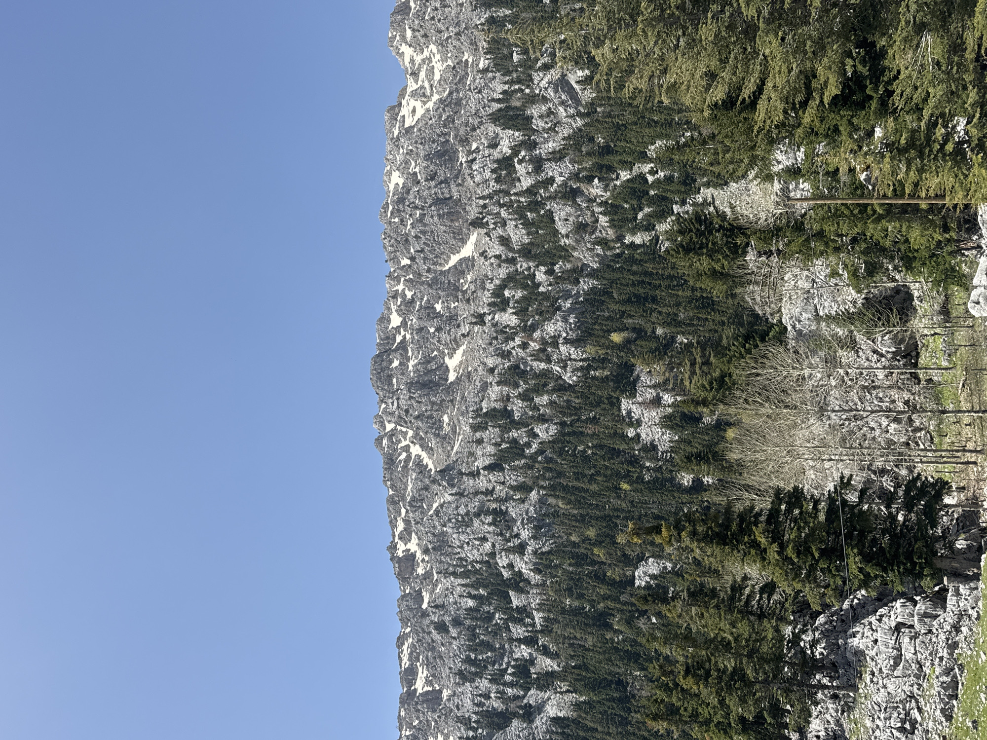 Mountain landscape observed near Akseki, Turkey shows snow patches
