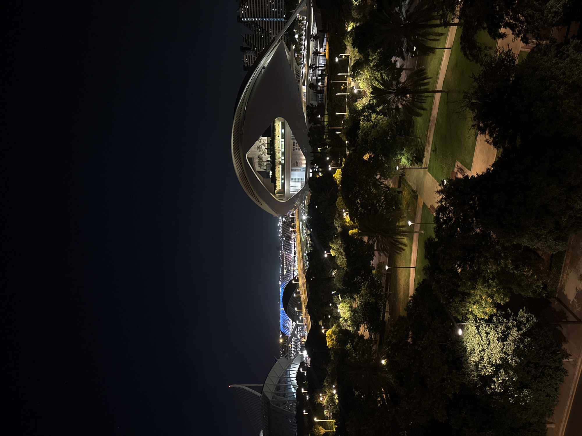 Valencia's City of Arts and Sciences glowing at night