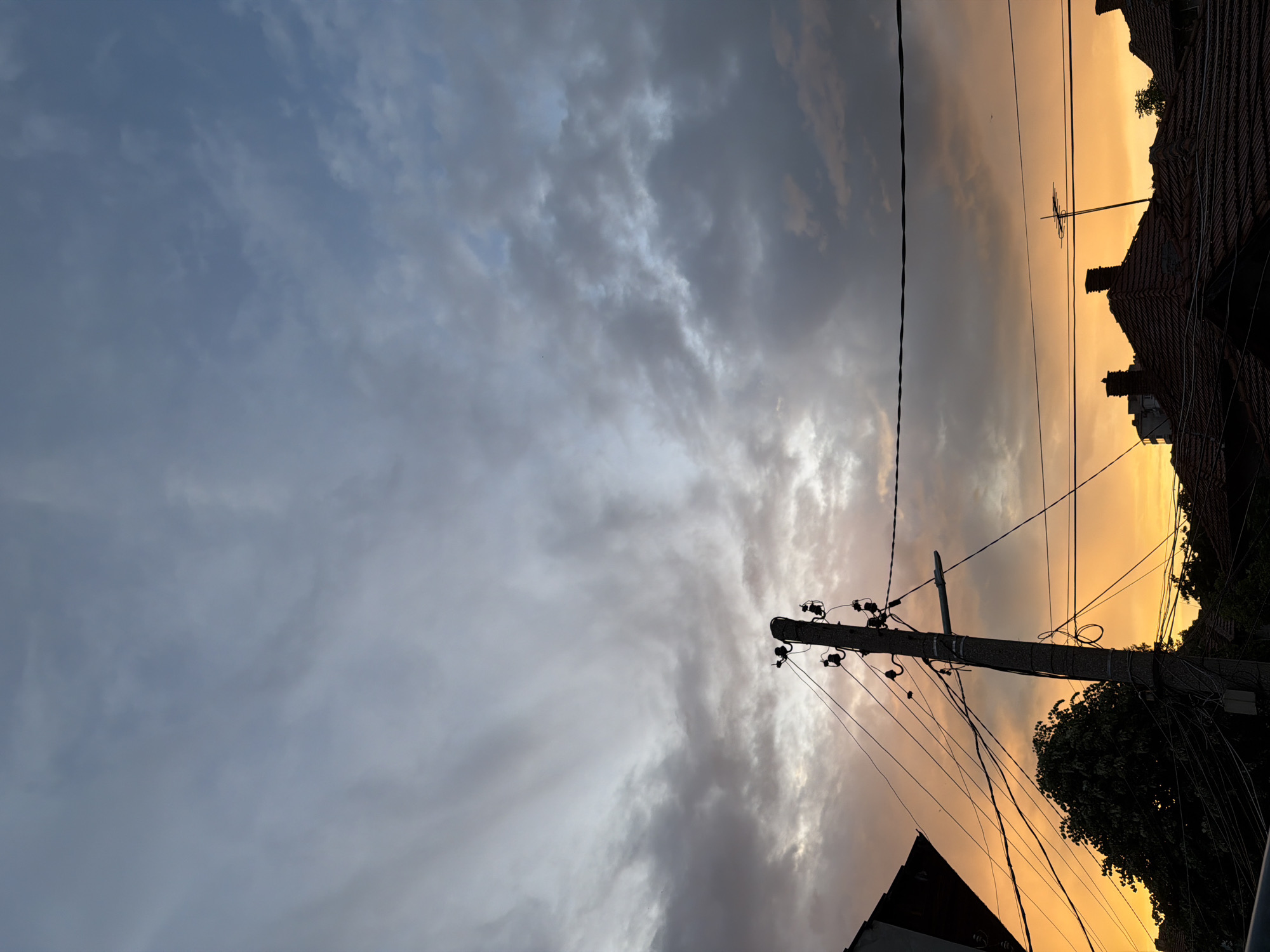Dramatic sunset documented over Lovech Bulgaria residential area