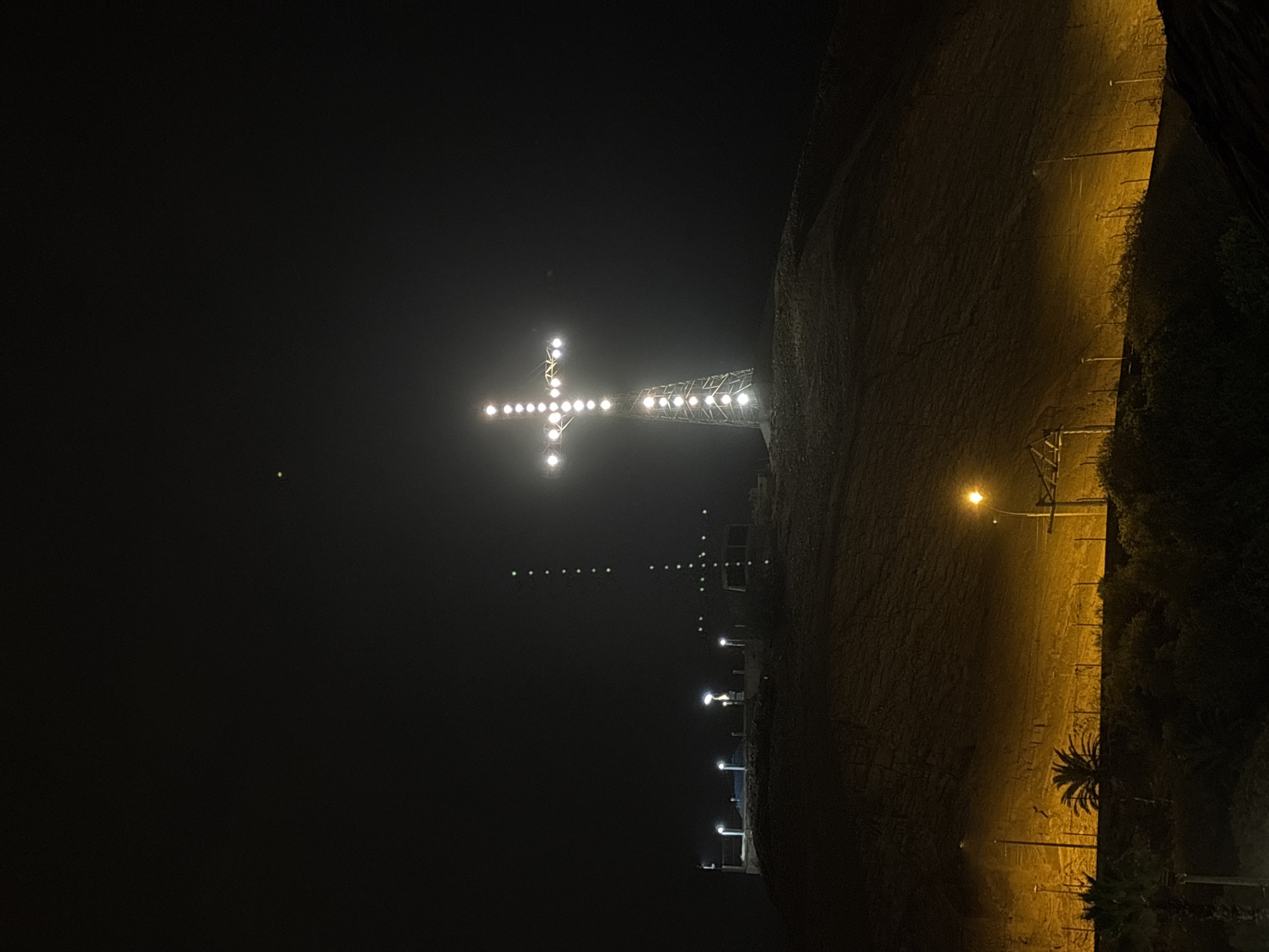 Illuminated cross observed atop Morro Solar hill in Chorrillos