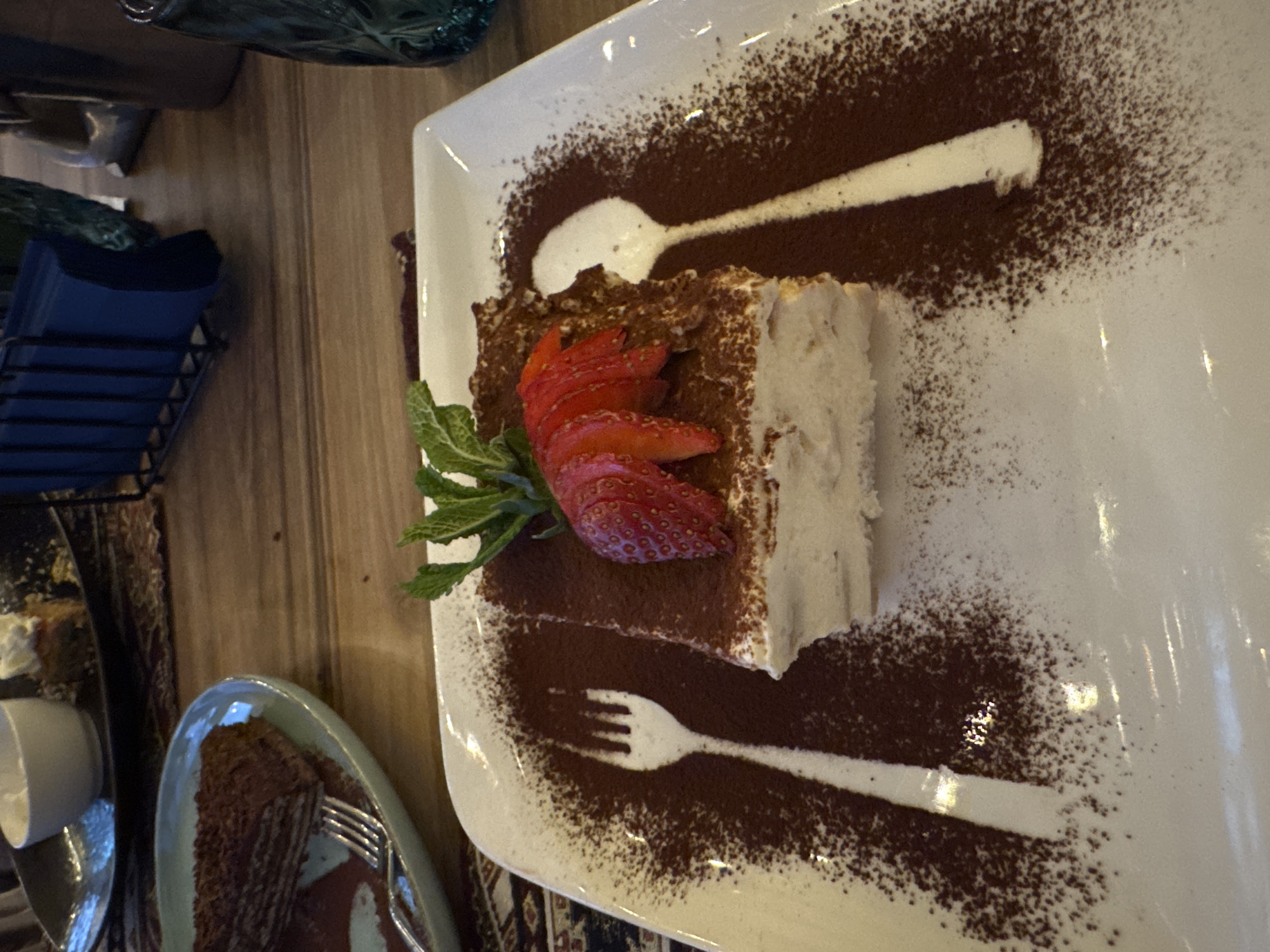 Decorated cake slice with strawberries observed in Kostinbrod
