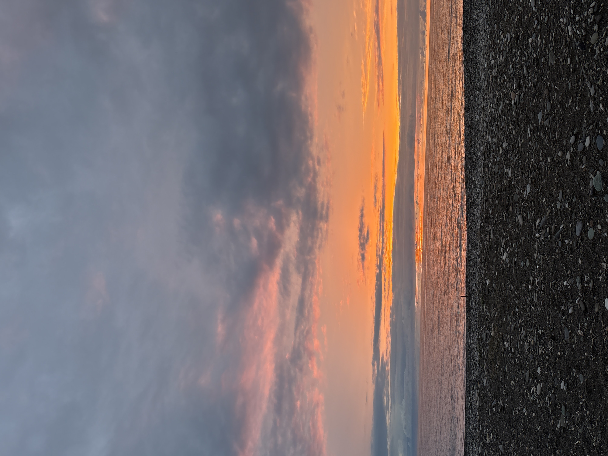 Sunset observed along Batumi's Black Sea promenade