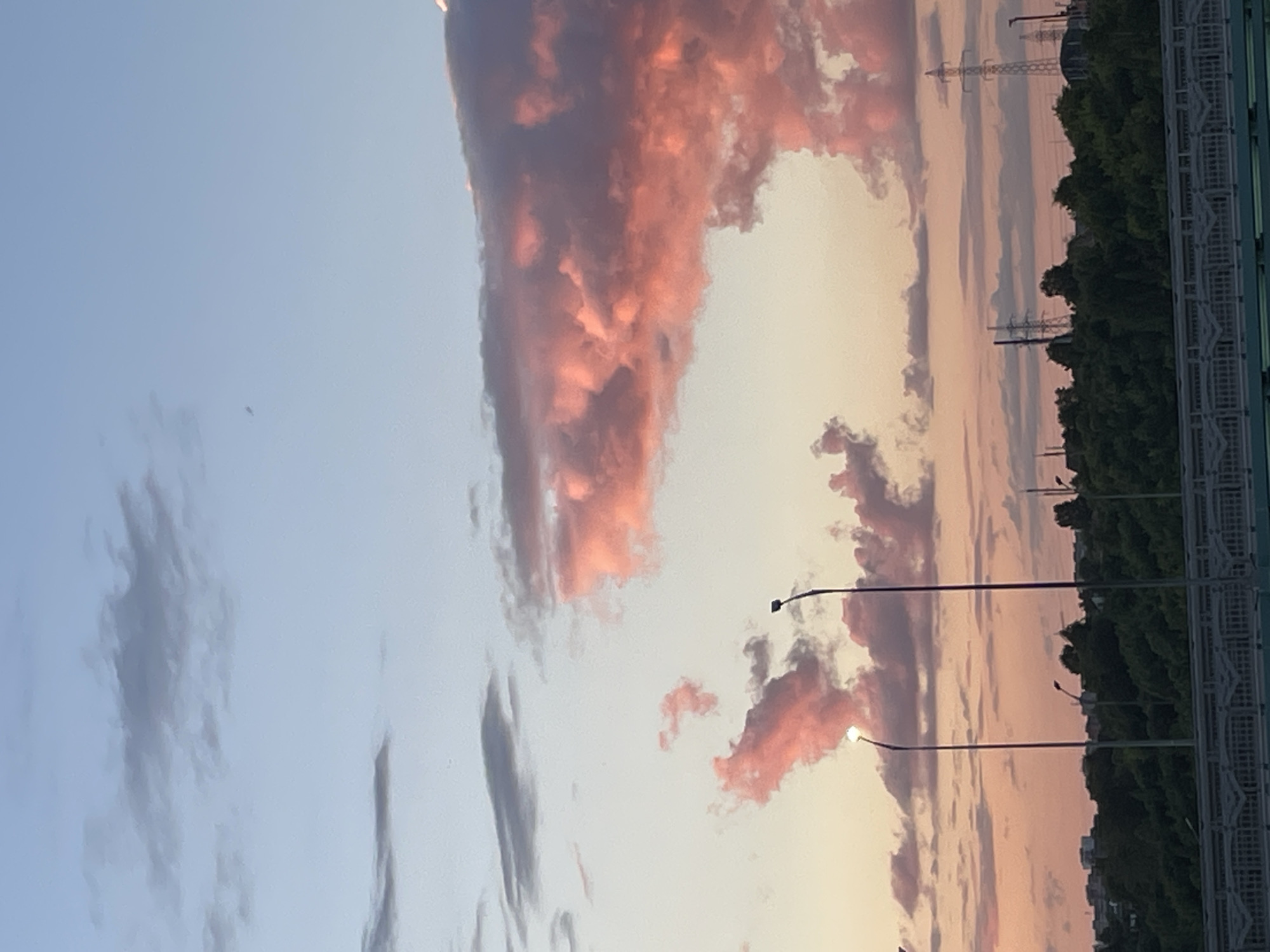 Sunset skies and summer flowers in Perm, Russia
