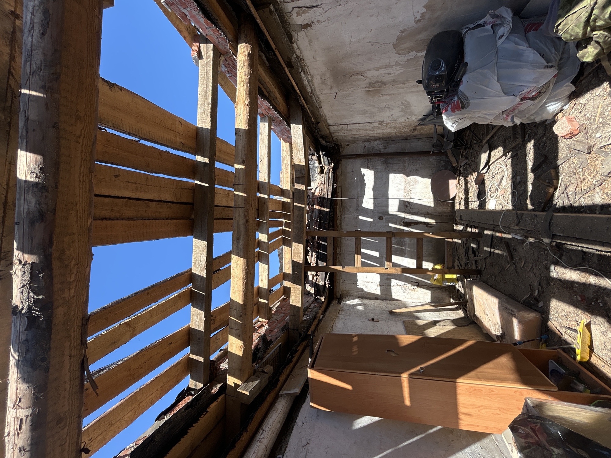 Damaged building interior documented in Chaikovsky, Russia