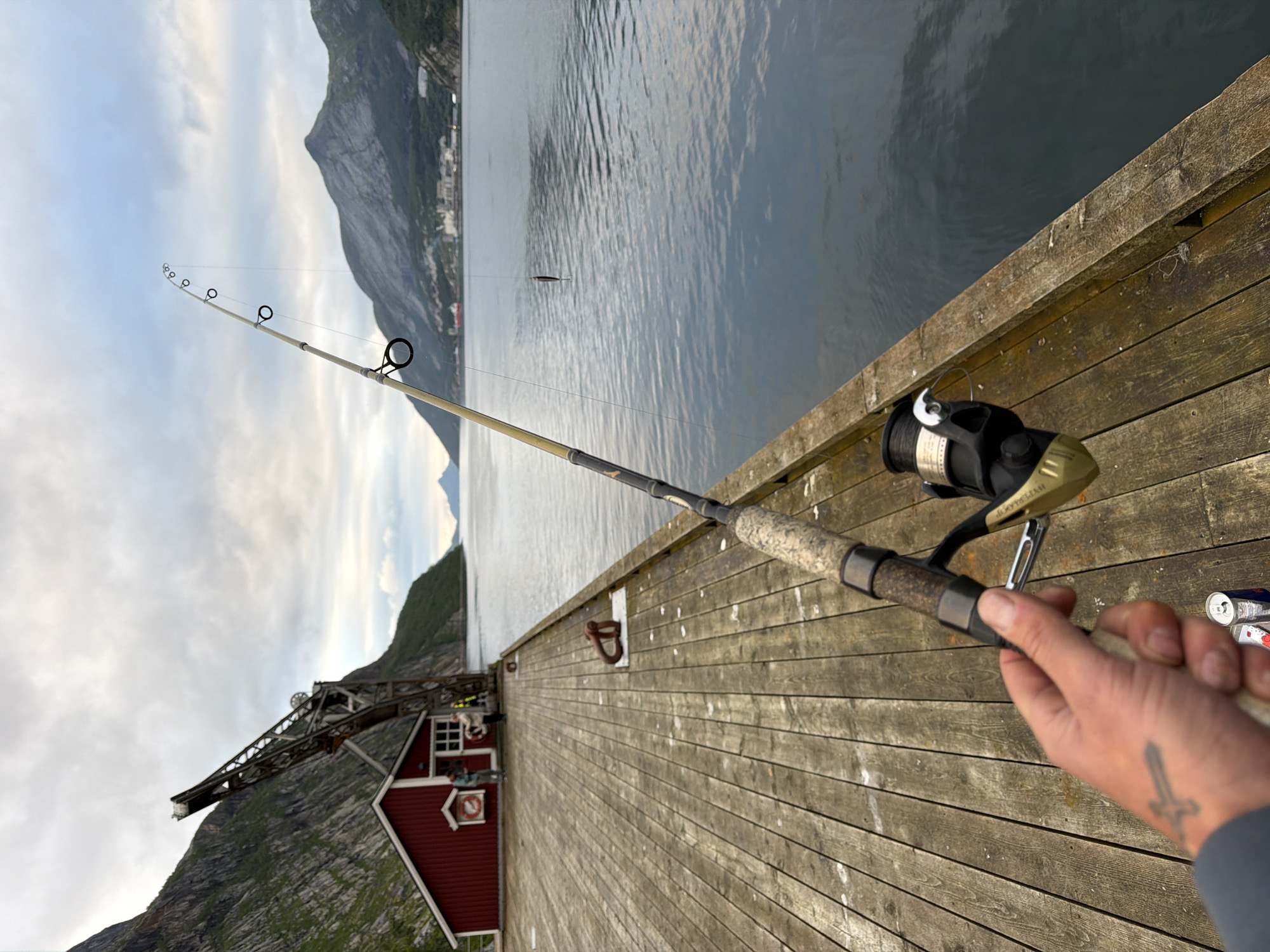 Pier fishing in Glomfjord, Norway