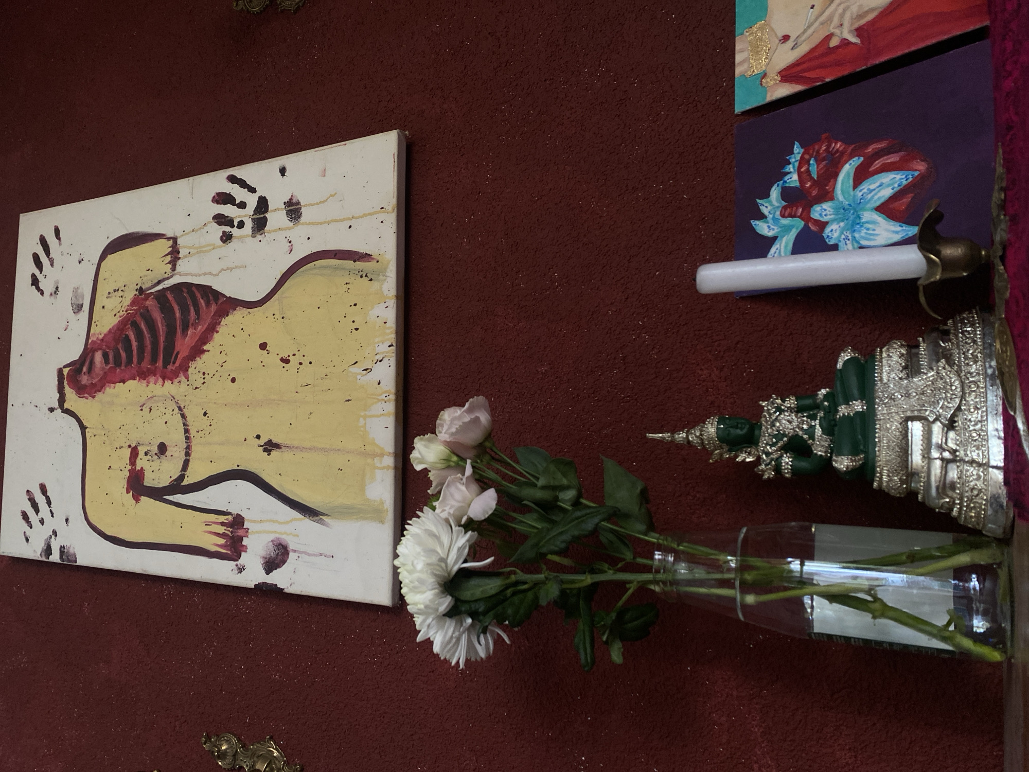 Indoor art display documented in Kunje, Montenegro