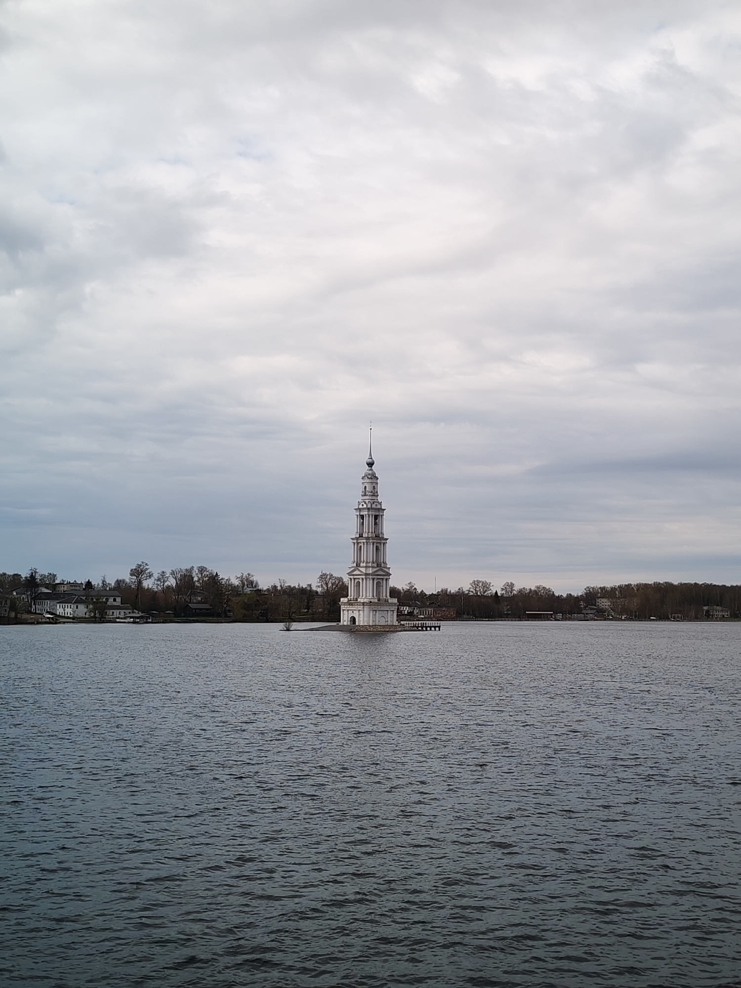 Historic Flooded Belfry of Kalyazin photographed in Russian waters