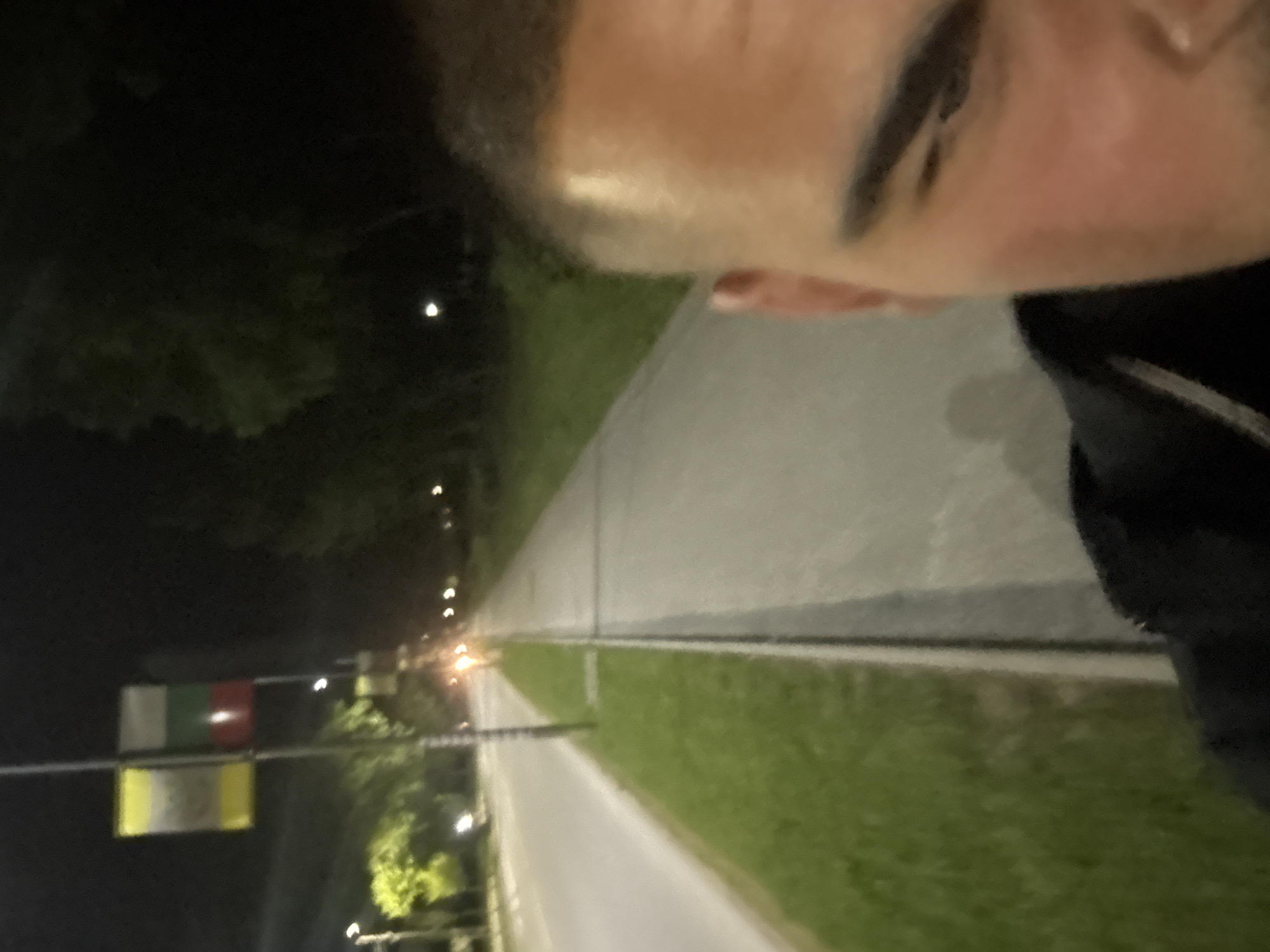 Night pedestrian spotted on pathway in Rakovski, Bulgaria