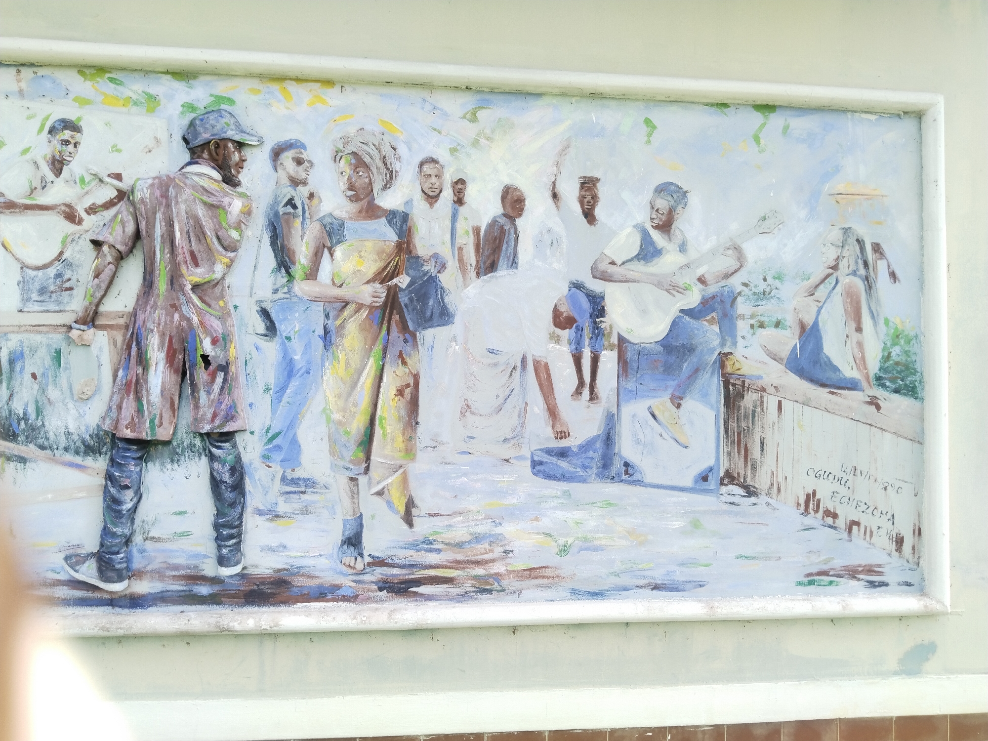 Public art installations documented during afternoon walk in Uyo