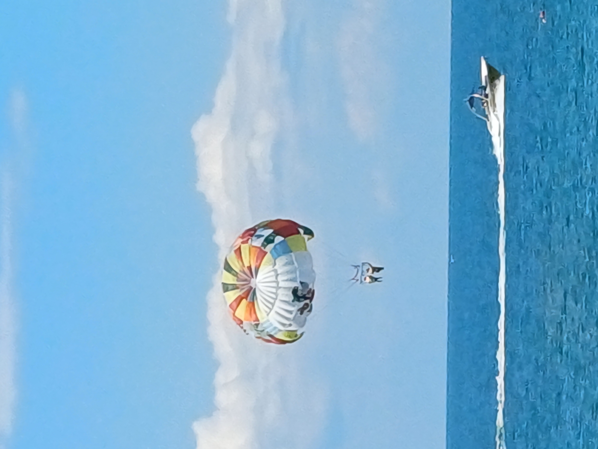 Parasailing and beach activity off the Sochi waterfront