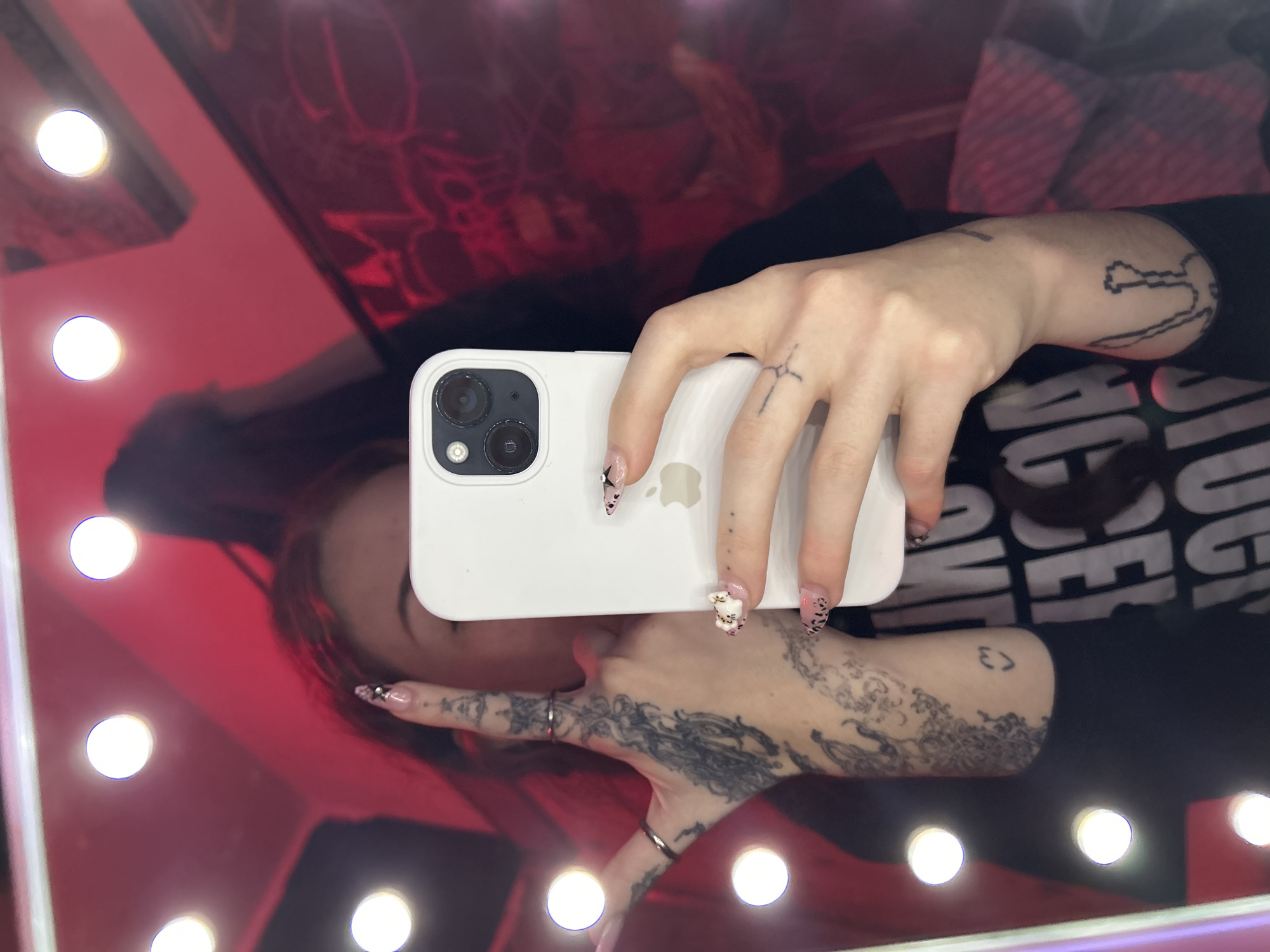Late-night selfie session captured in Buenos Aires bathroom