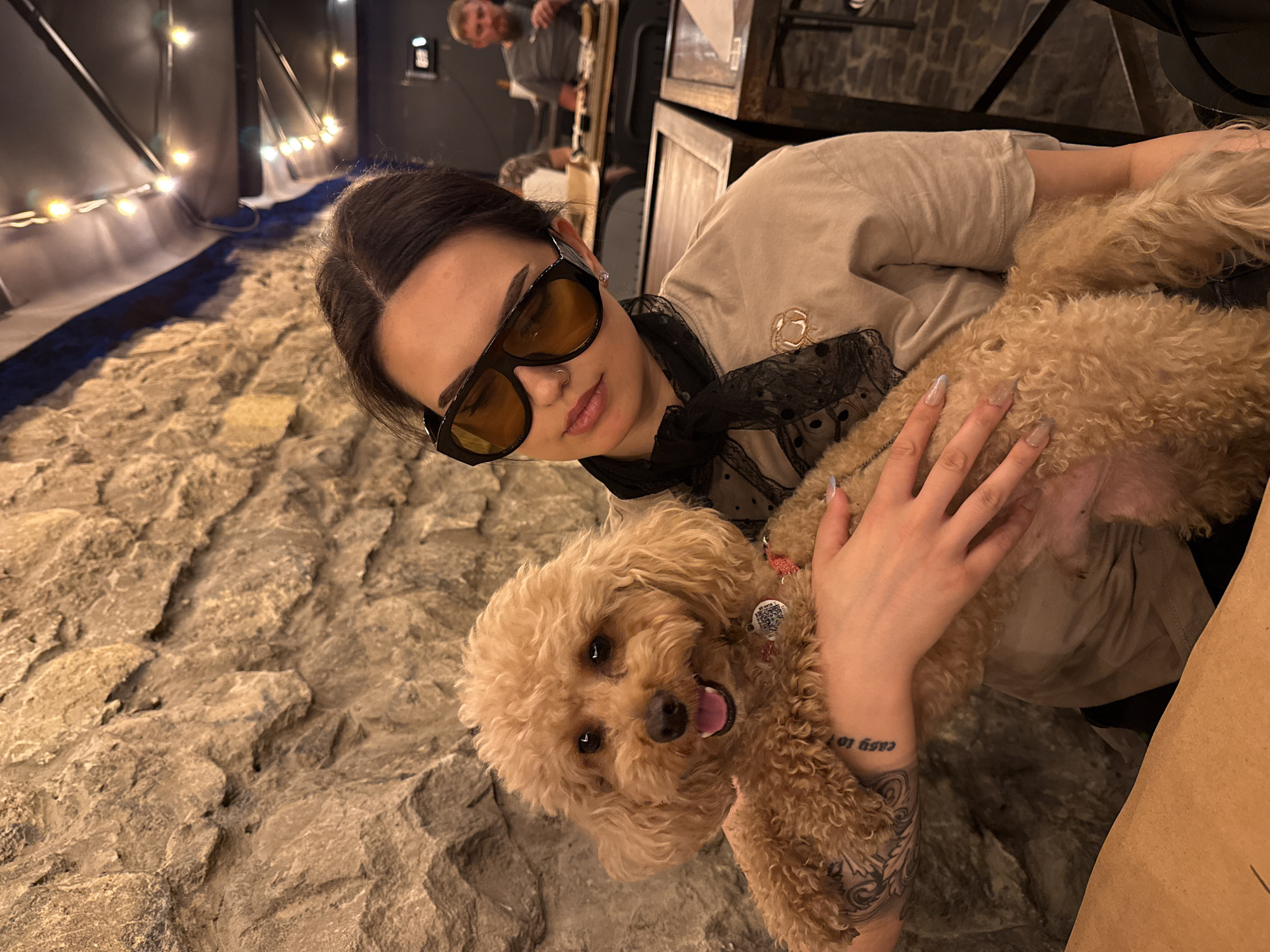 A summer evening wandering Lviv's old town with food, drinks, and a poodle