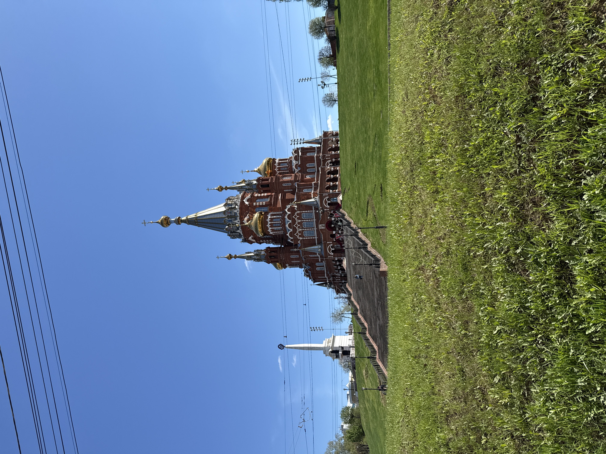 Morning scenes documented around Izhevsk cathedral and parks
