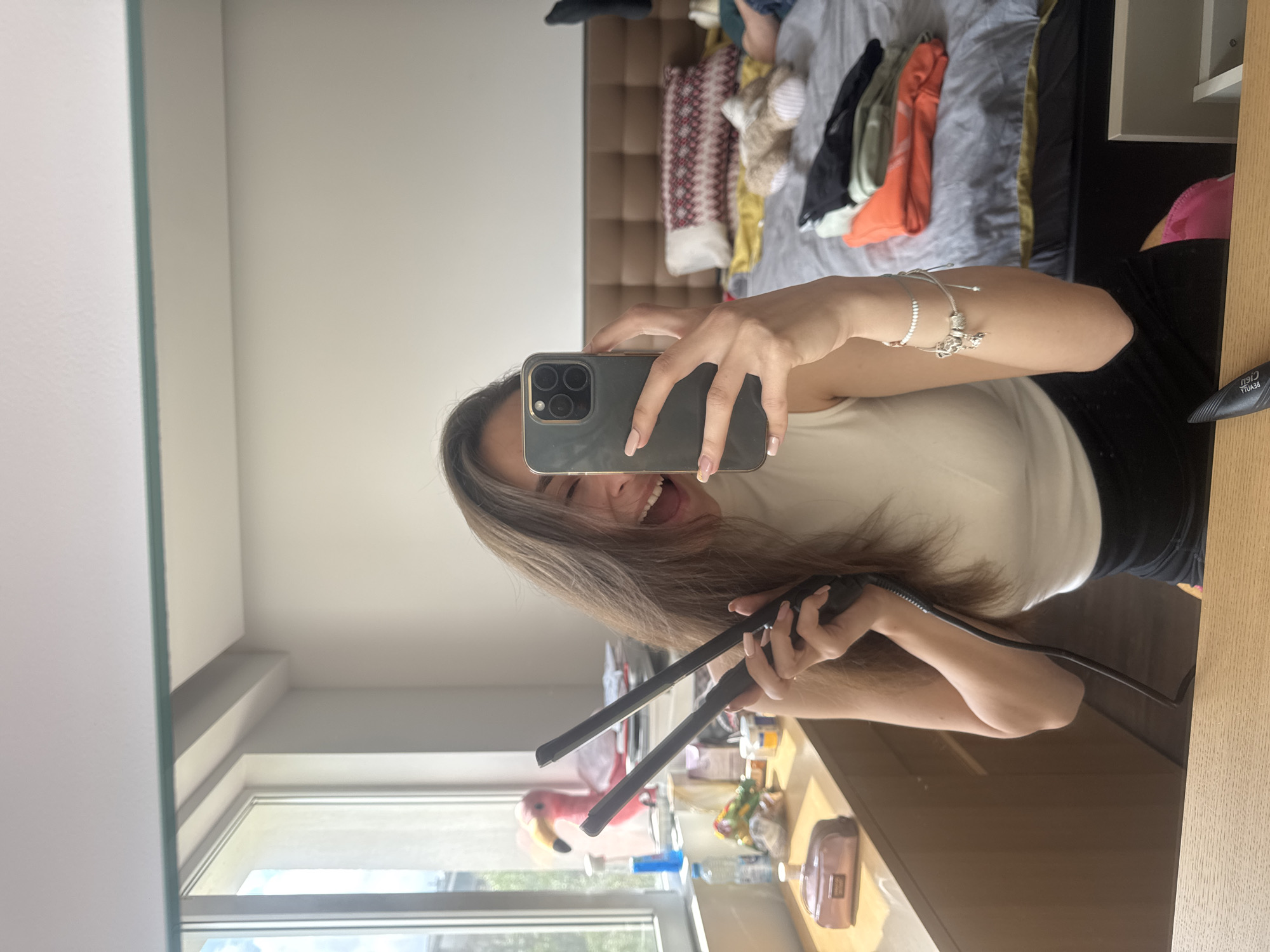 Morning selfie session captured in Sofia bedroom