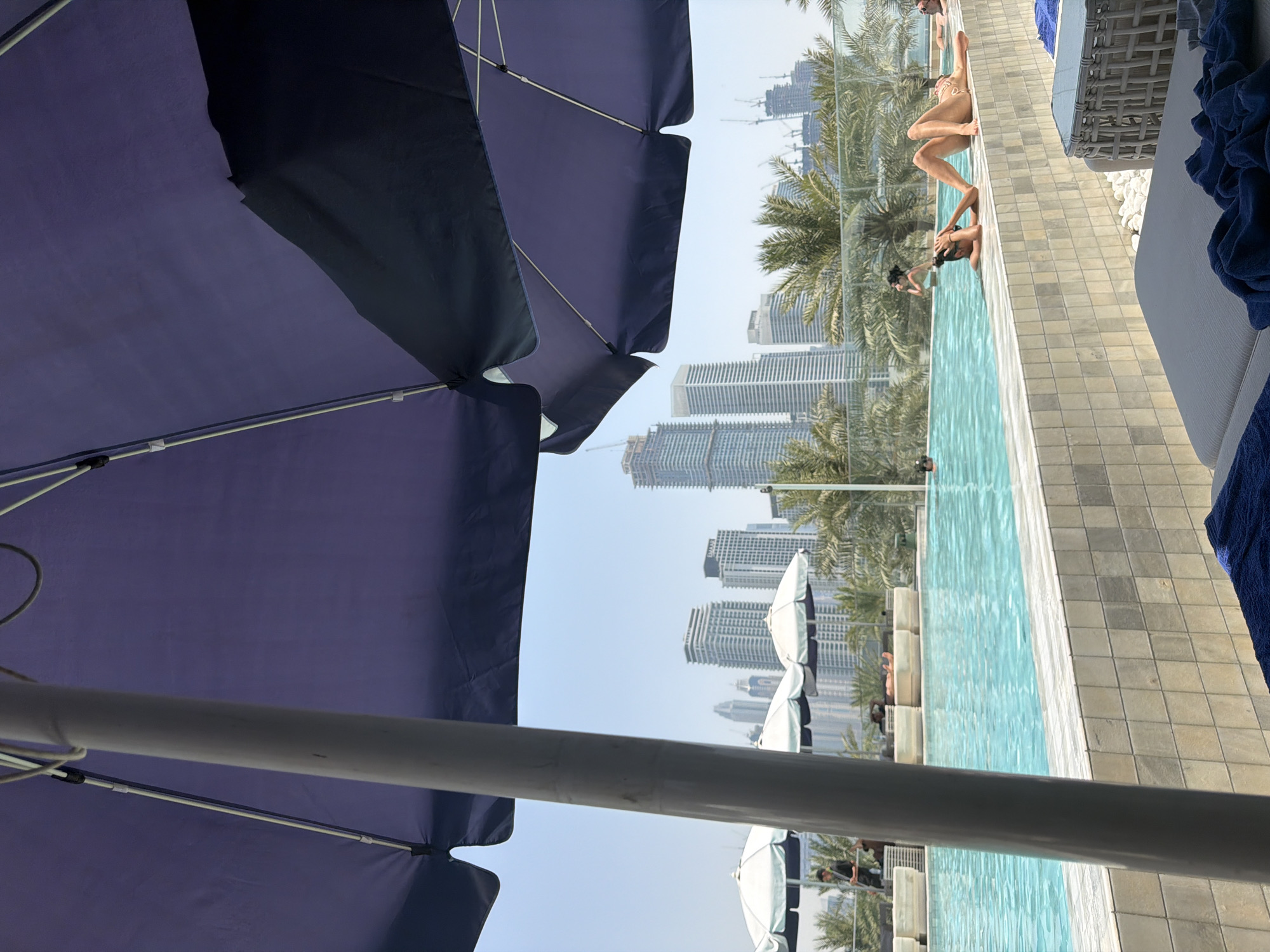 Beach morning and rooftop pool day in Dubai