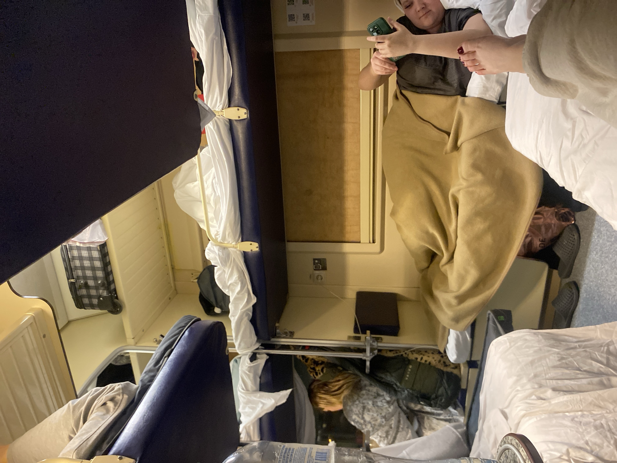 Russian train sleeping compartment interior captured in Moscow