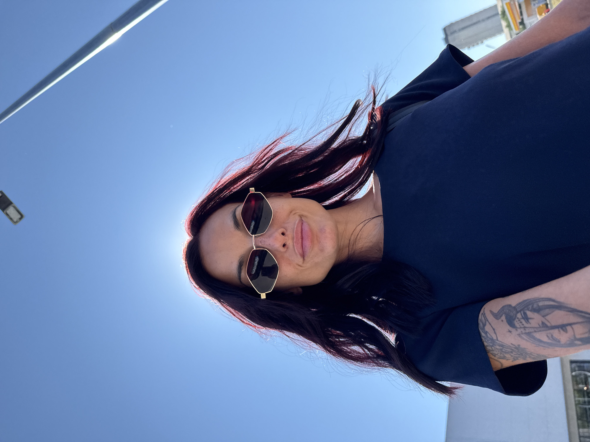 Selfie session under blue skies in Pleven, Bulgaria