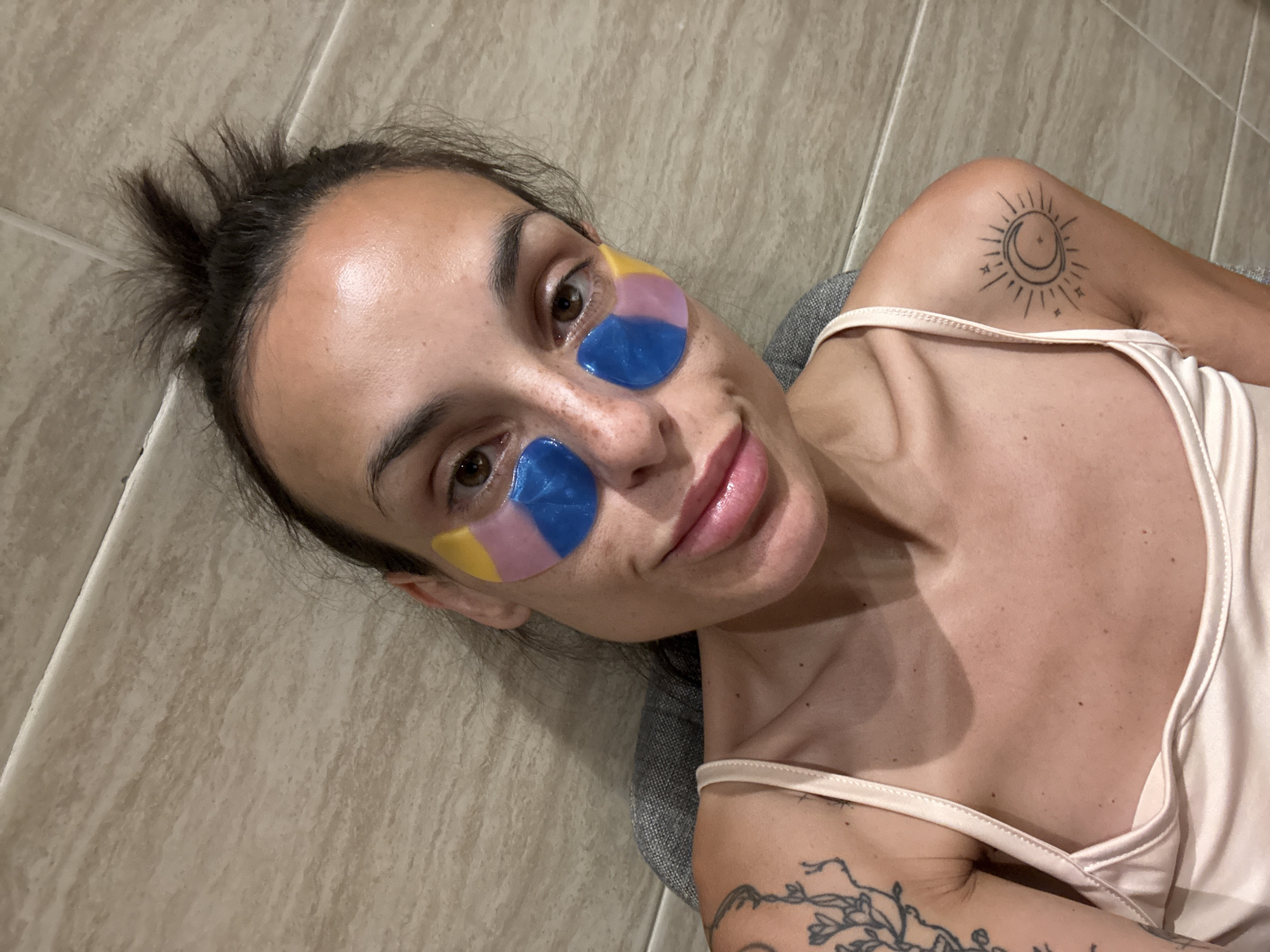 Casual selfie session in Aksu, Turkey, skincare patches and all