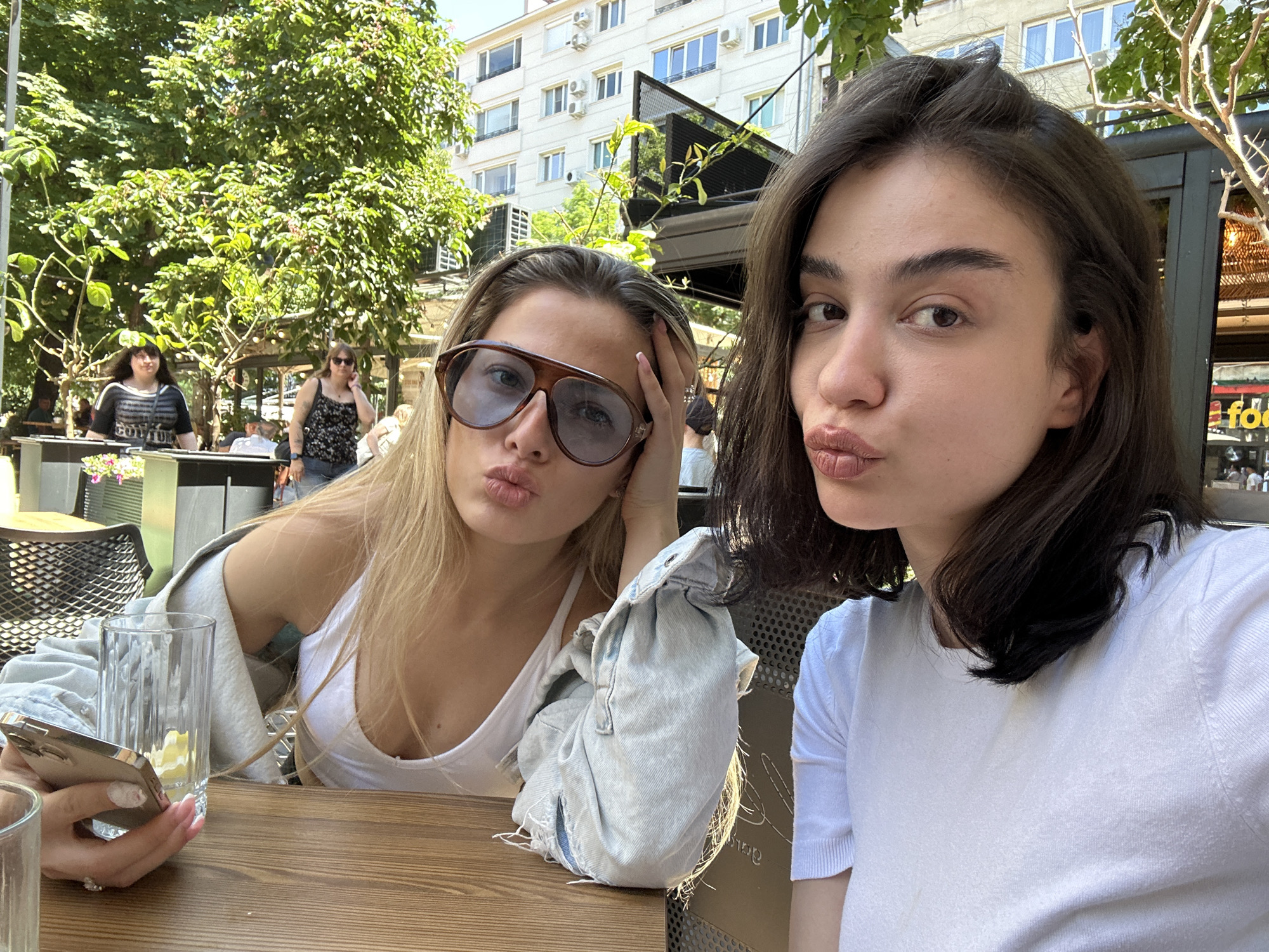 Morning cafe culture captured across Sofia's outdoor dining areas