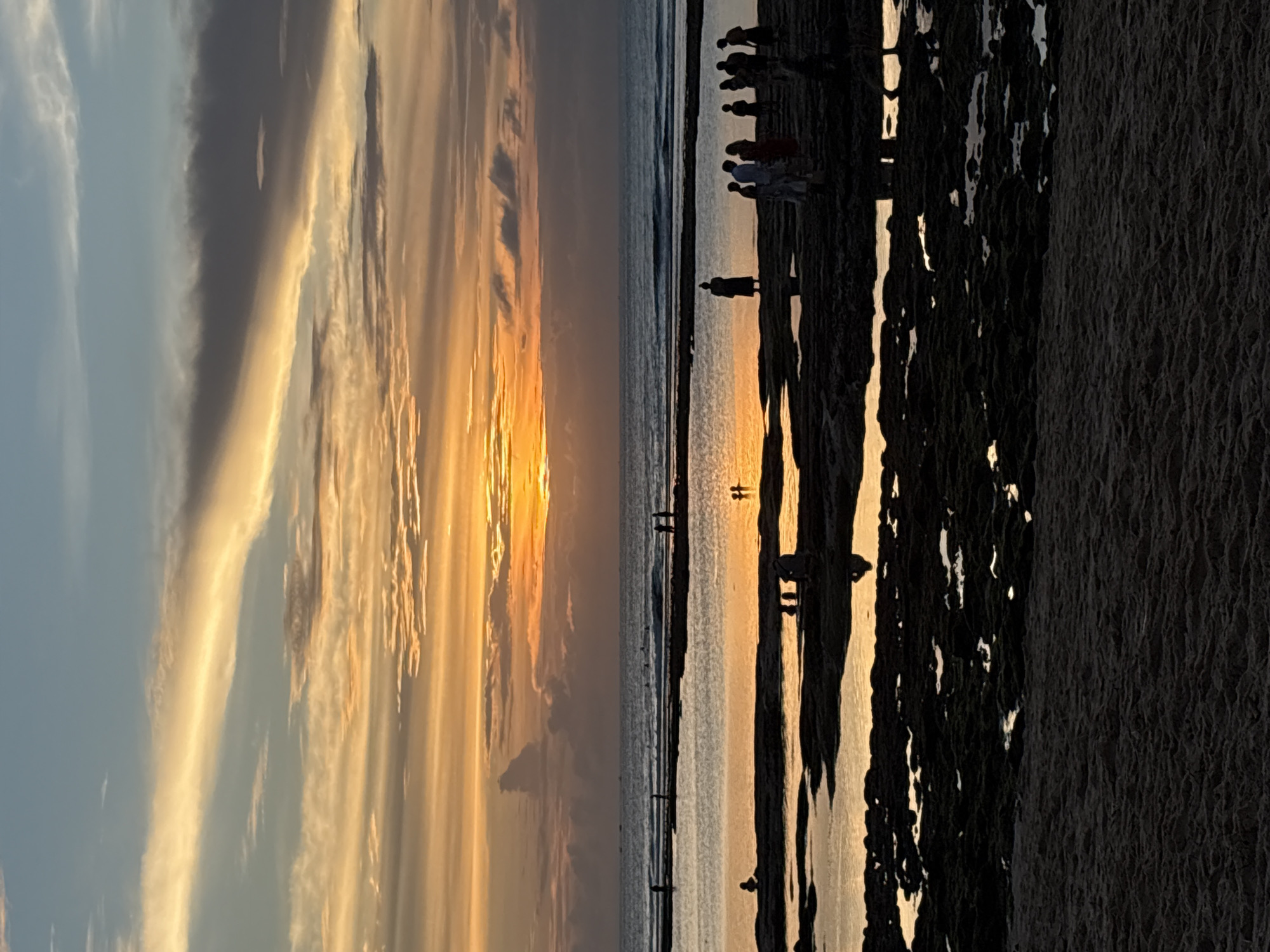 Sunset watchers gather on Kuta Selatan beach