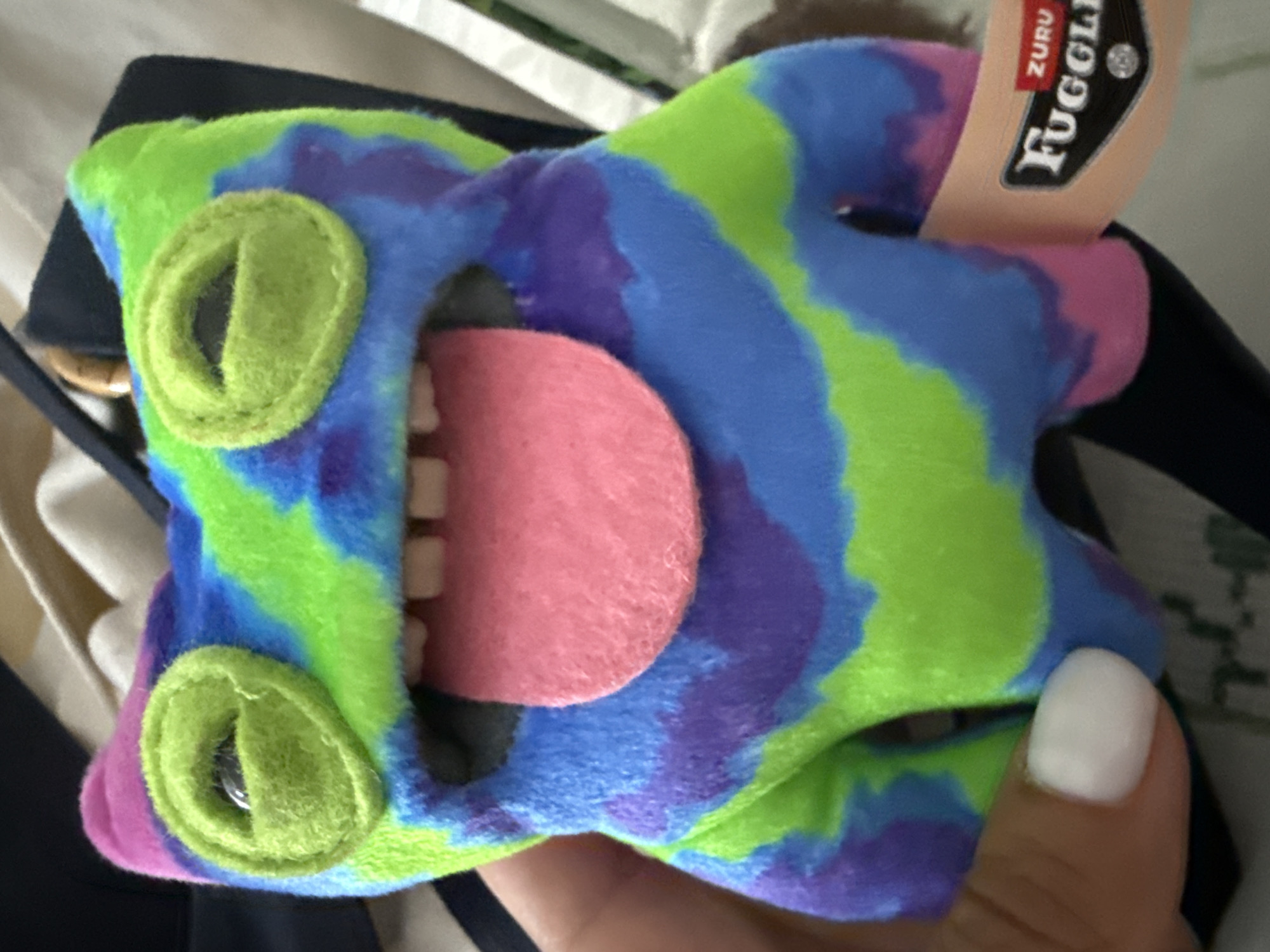 Close-up photos of toy, pastry, and cat captured in Puebla