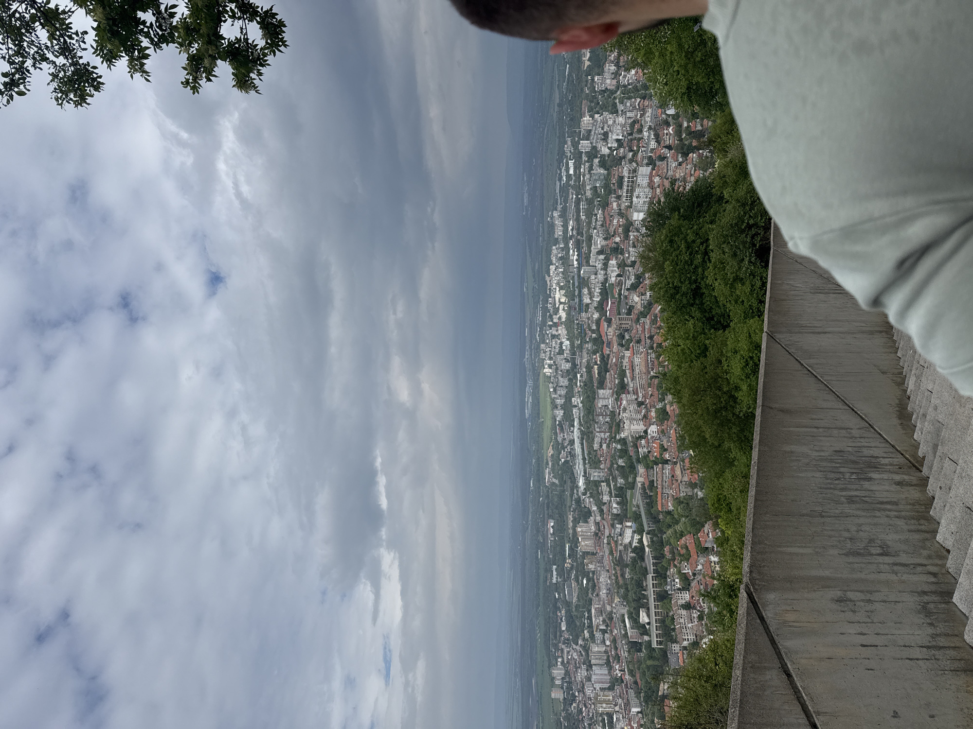 Tourist documents monument visit and gym workout in Shumen