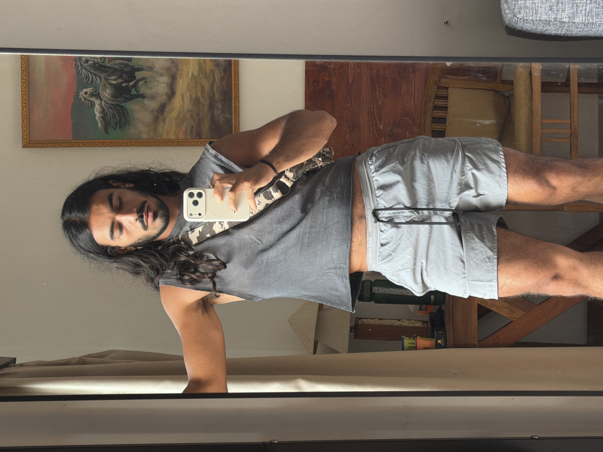 Mirror selfie session in a North Kuta bedroom, Bali