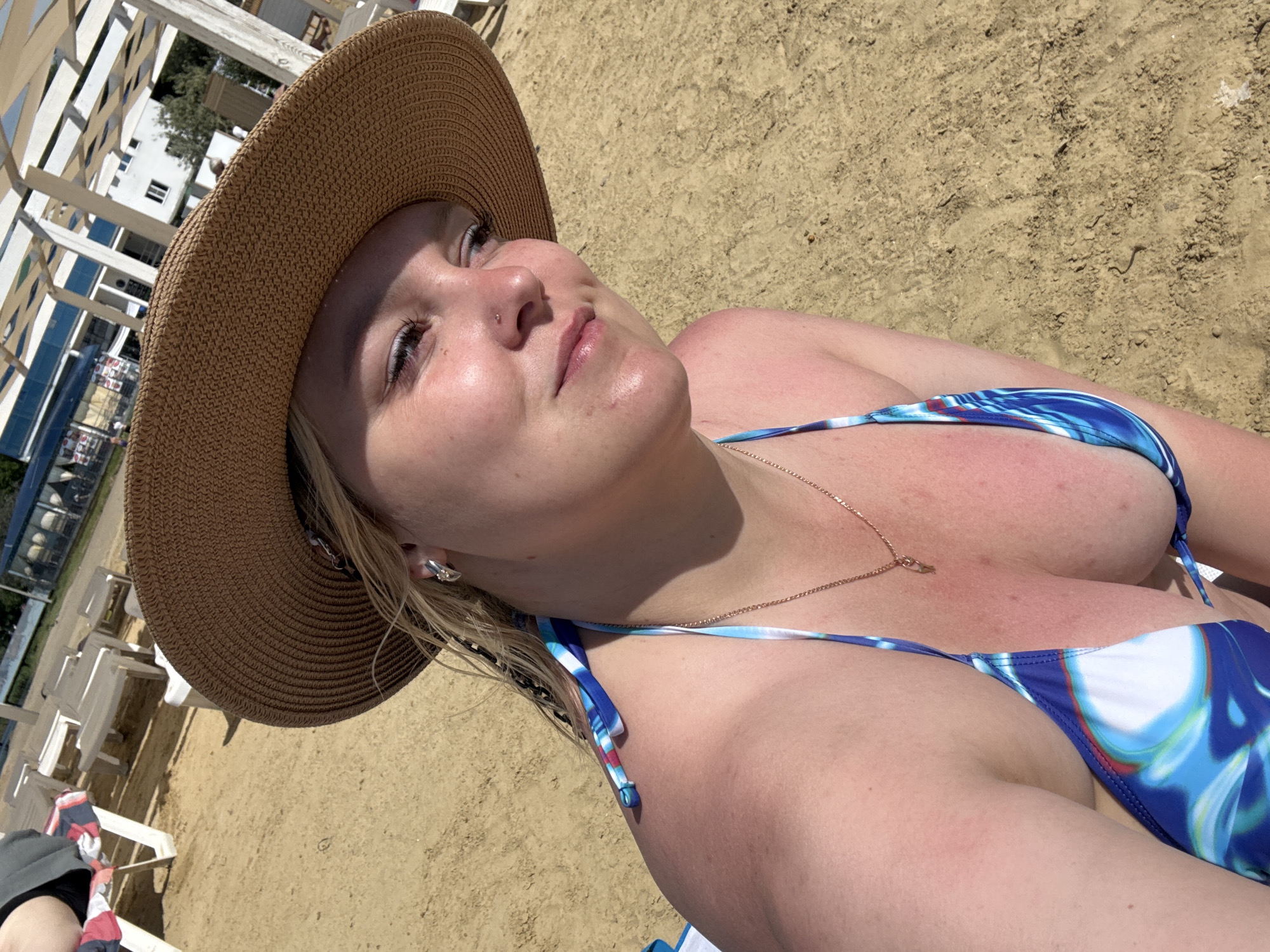 Woman photographed relaxing outdoors in Anapa, Russia